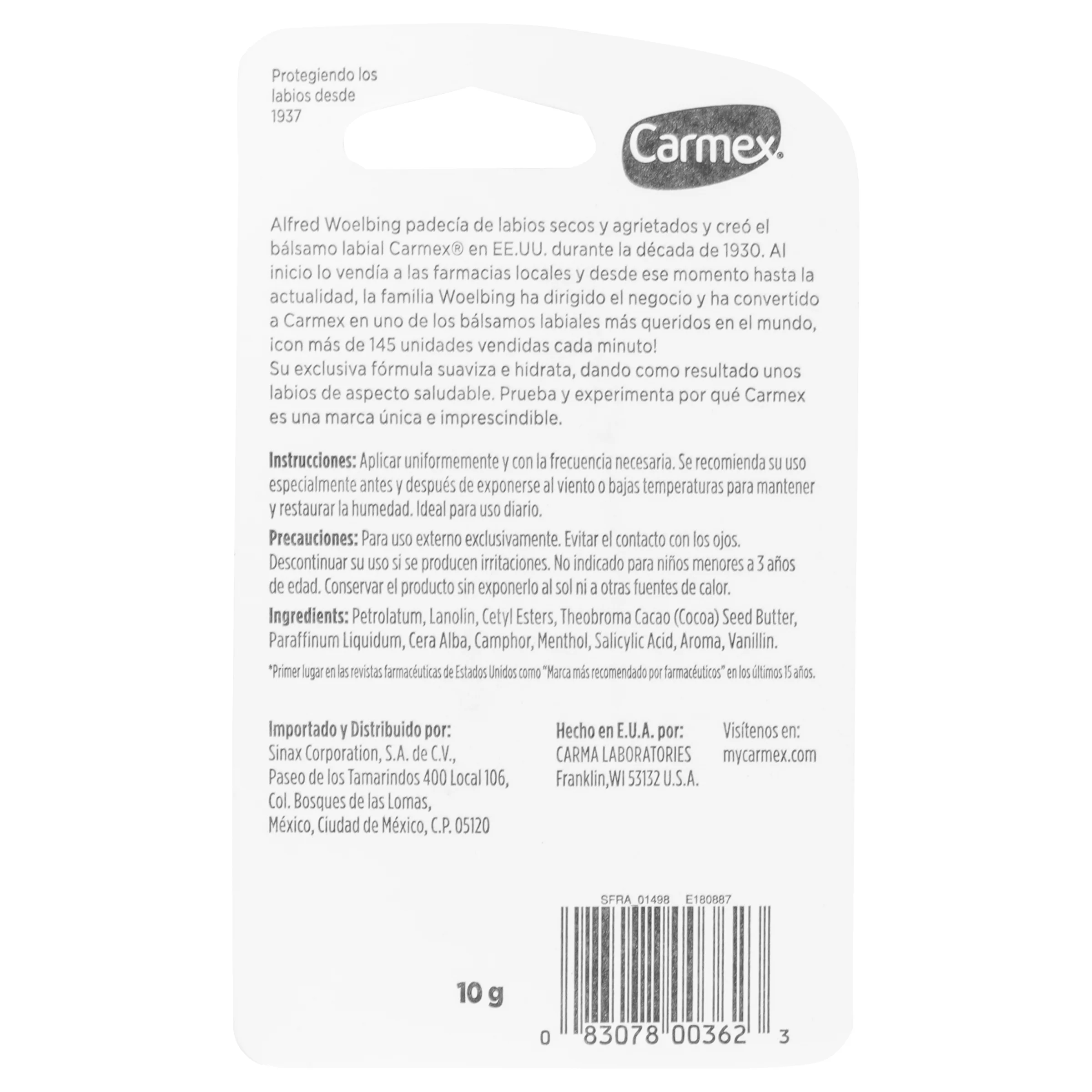 Protector Labial Carmex Orig Aplica Tubo O 10 - Image 3