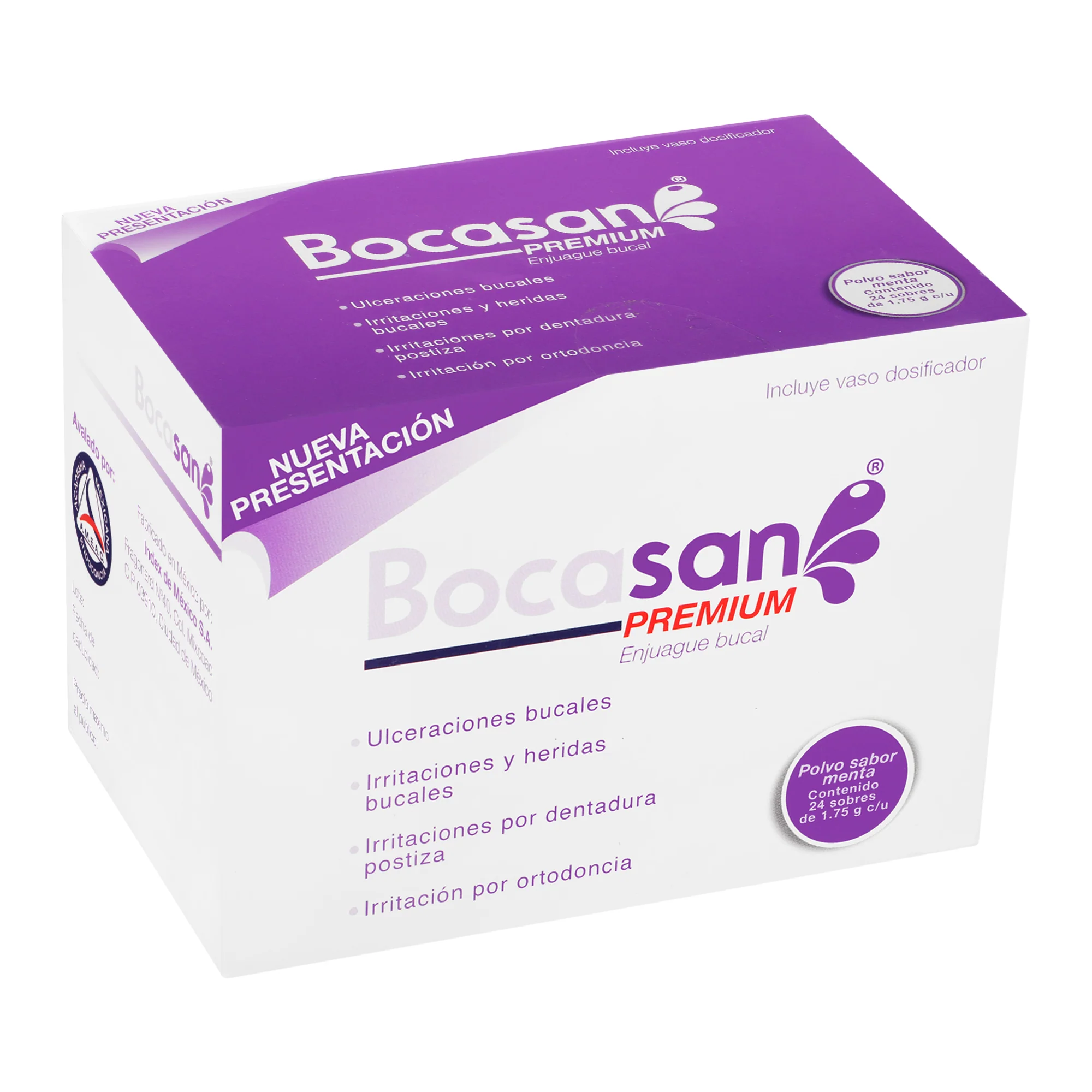 Bocasan Premium 1.75 G Enjuague Bucal Menta Con 24 Sobres 24