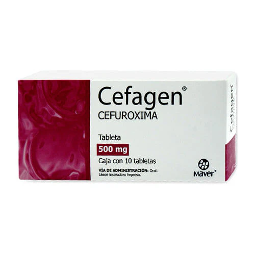 Cefagen (Cefuroxima) 500 Mg C/10 Tabletas