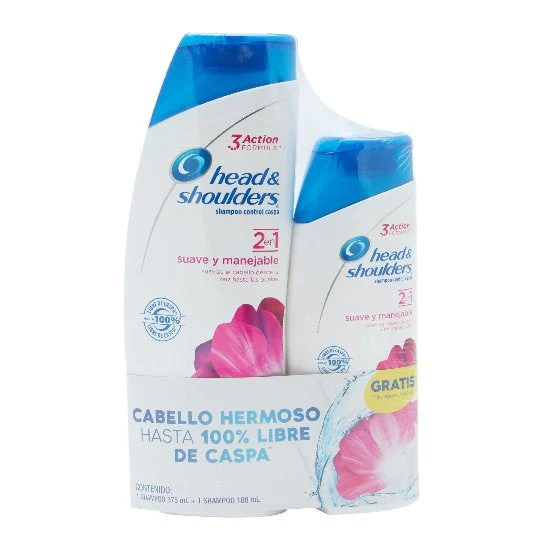 Shampoo Head & Shoulders Suave Y Manejable 375 Ml- Shampoo Suave Y Manejable 180 Ml