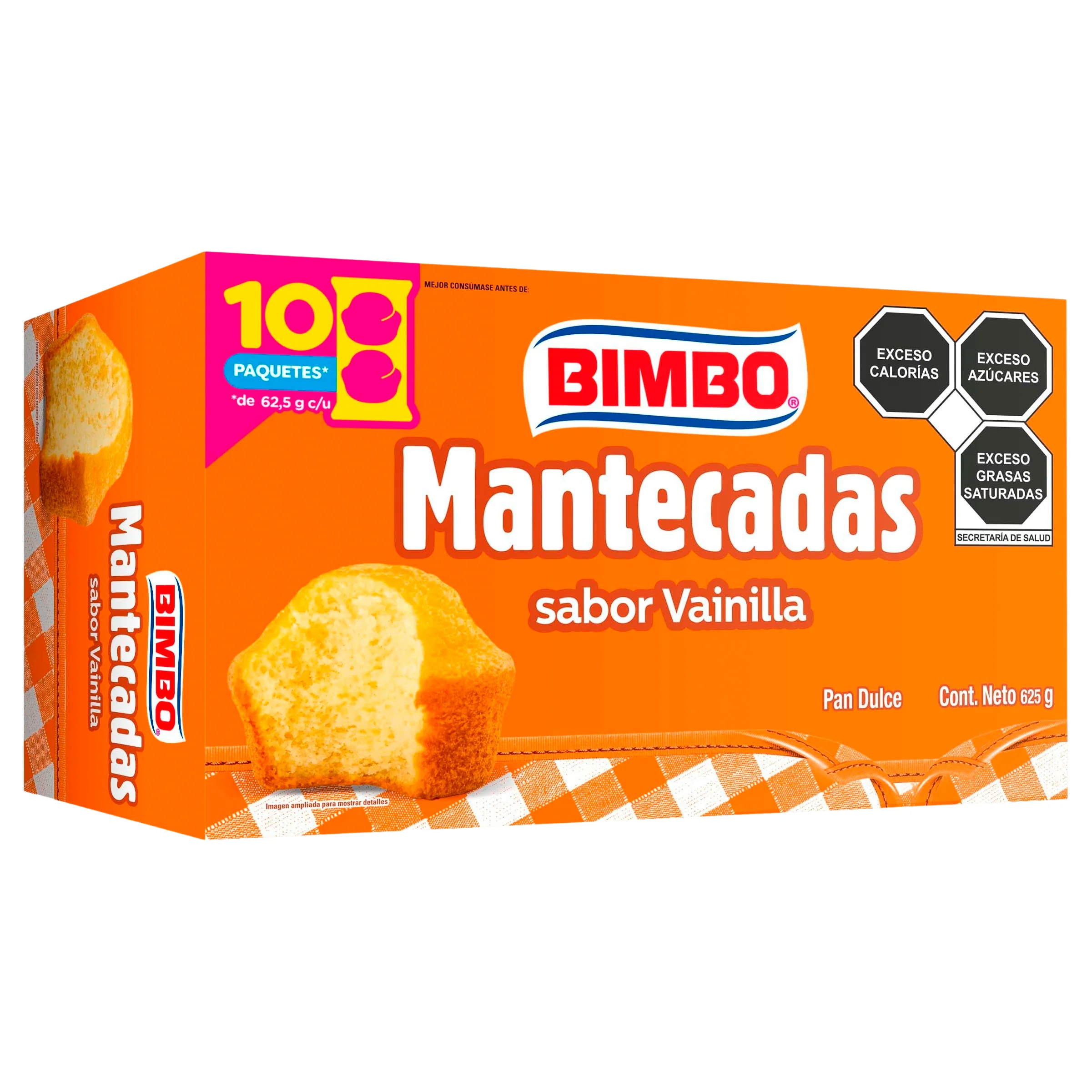 Charola Mantecadas Vainilla Con 10 Paquetitos 625 G