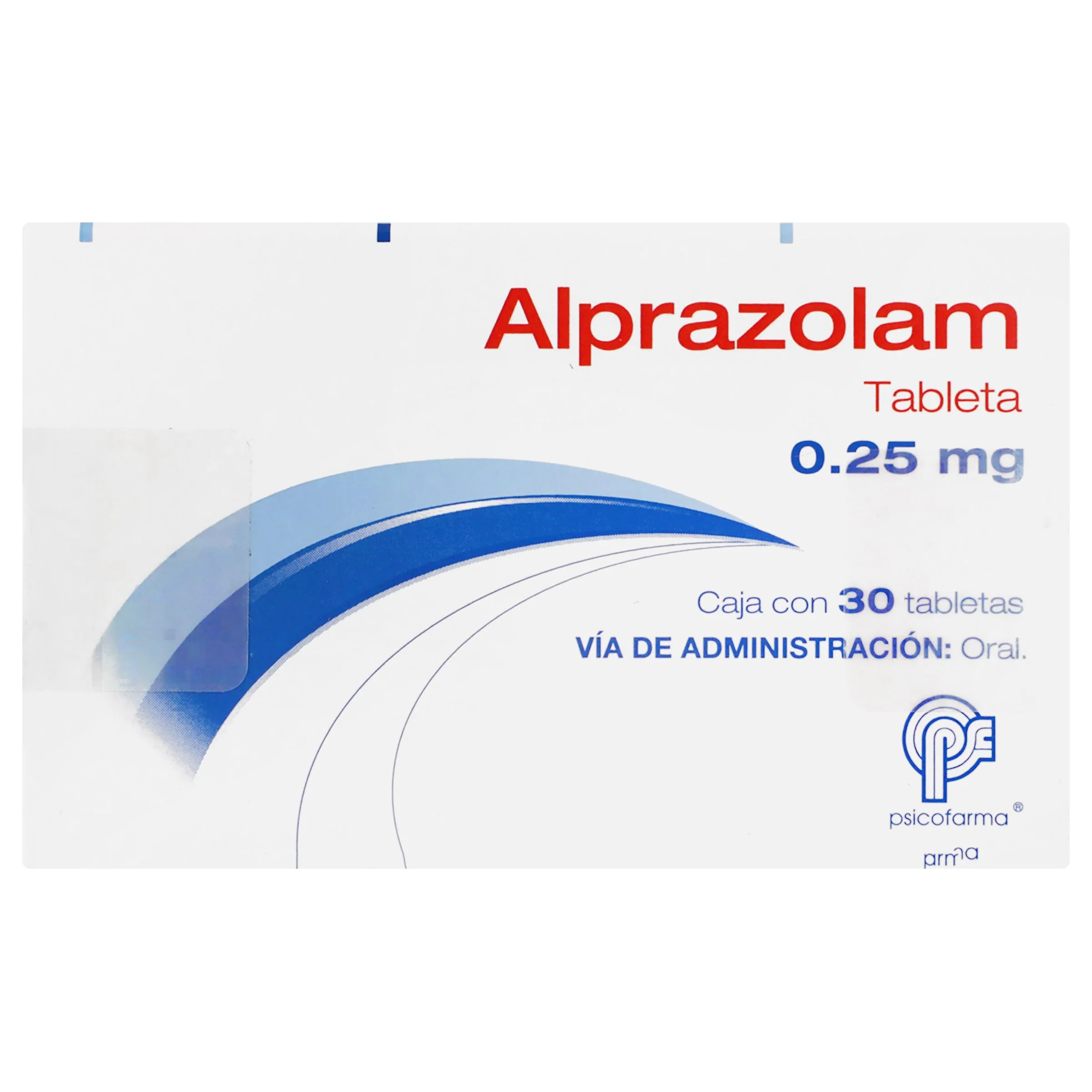 Alprazolam 0.25 Mg Con 30 Tabletas