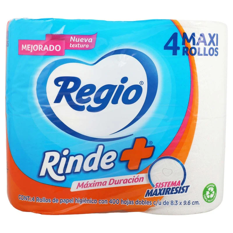 Papel Higienico Regio Rinde+ Con 4 Rollos