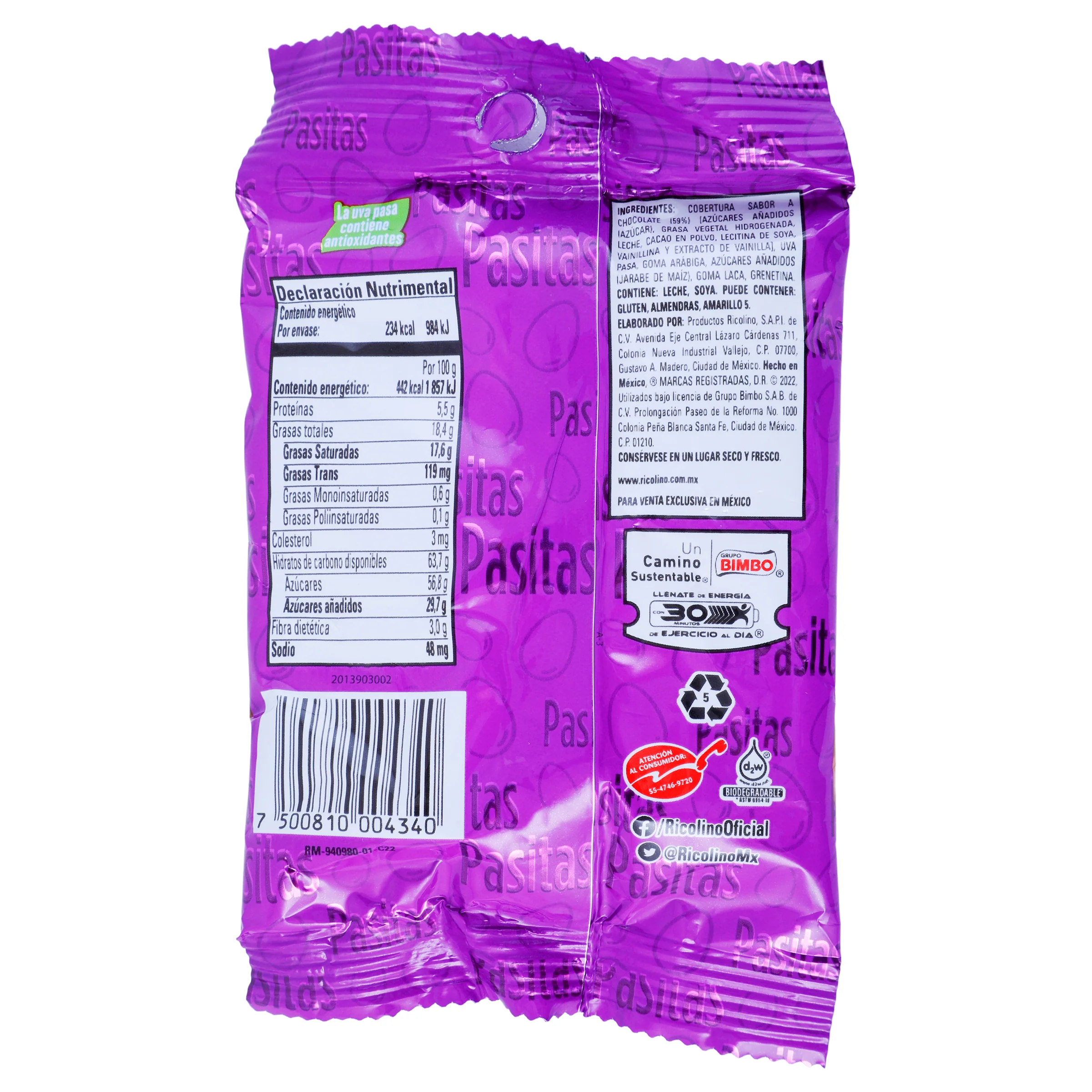 Pasitas Sabor Chocolate 55 G - Image 5