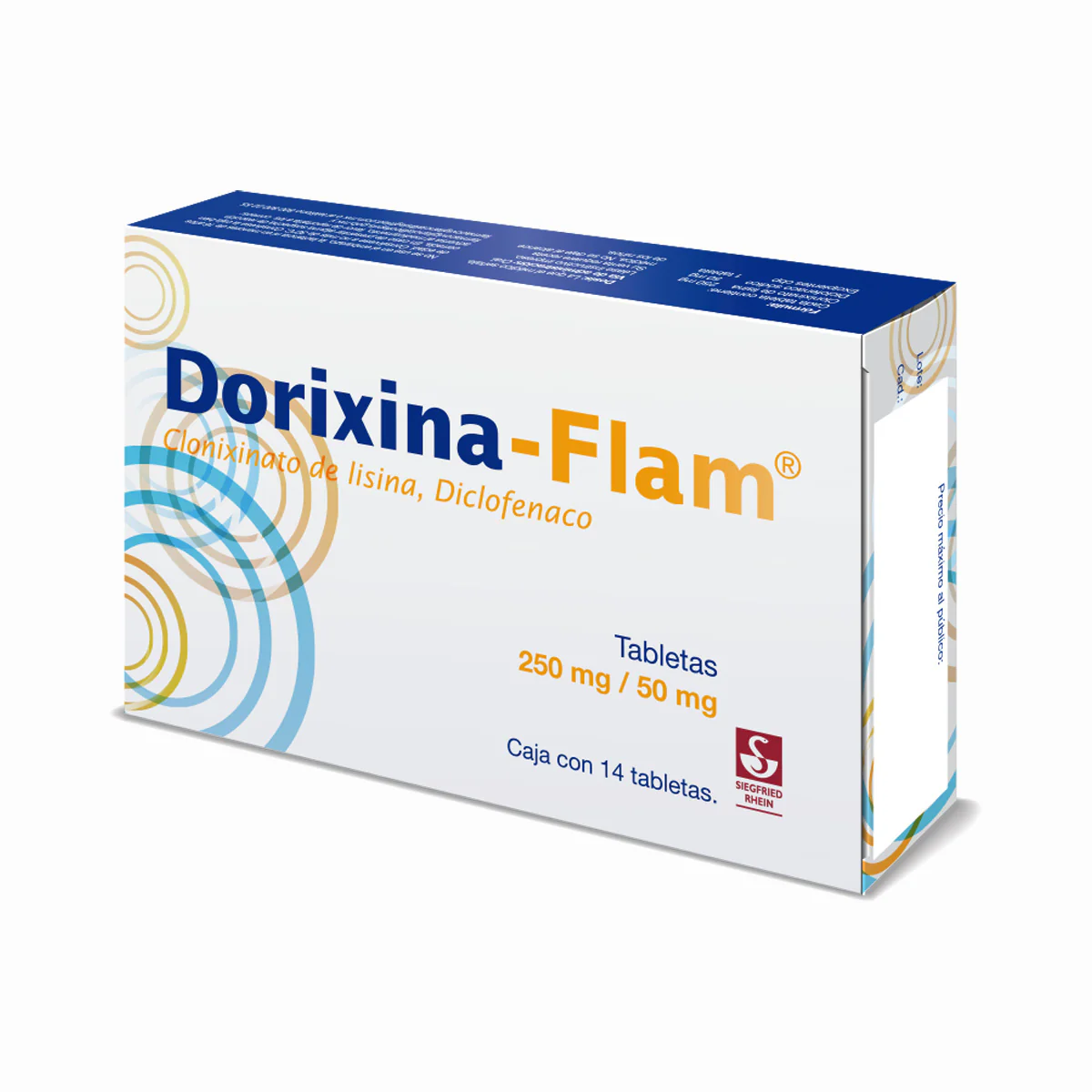 Dorixina-Flam 250 Mg / 50 Mg - Caja Con 14 Tabletas (Clonixinato De Lisina Y Diclofenaco Sódico) - Image 2