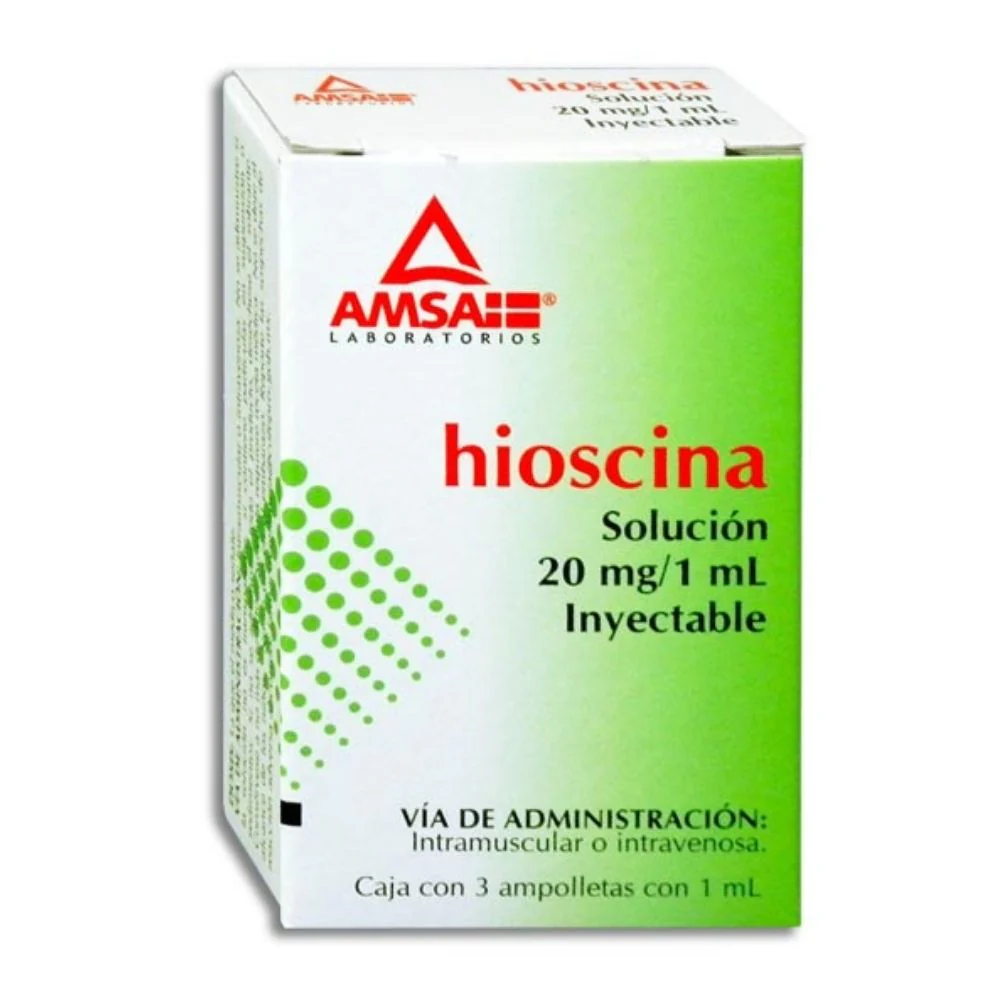 Hioscina 20 Mg Solucion Inyectable Ampolleta 1 Ml Amsa