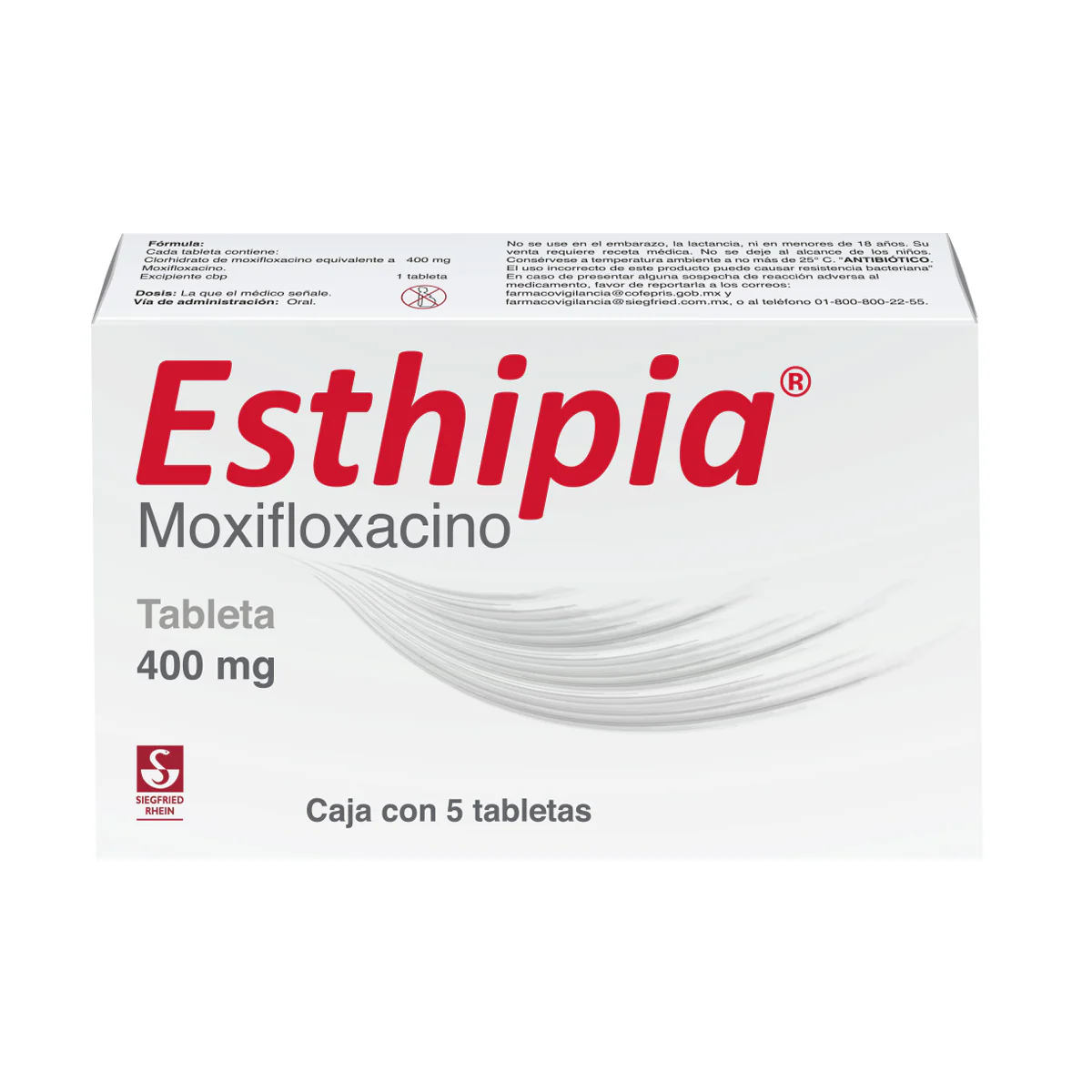 Esthipia 400 Mg - Caja Con 5 Tabletas (Moxifloxacino)
