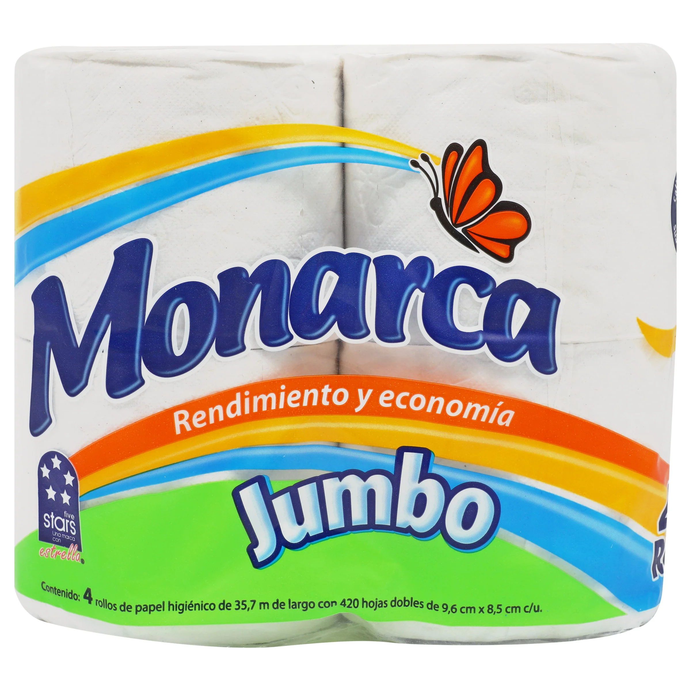 Papel Higienico Monarca C/4 Rollos 400 Hojas
