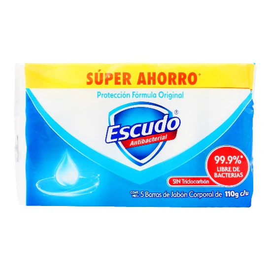 Jabon Escudo Azul Natura 110 G Con 5