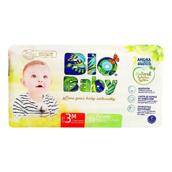 Pañal Bio Baby Etapa 3 Medida 7-10 Kg C/38 Piezas