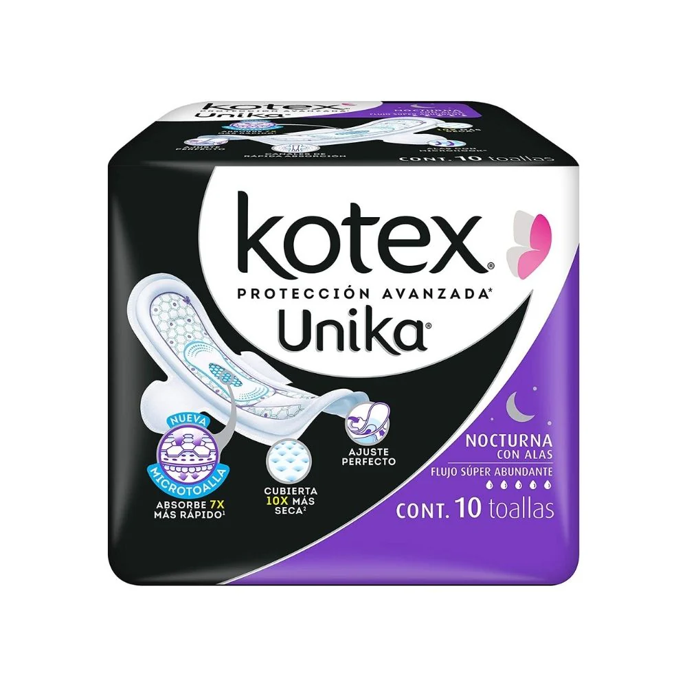 Toallas Sanitarias Kotex Ultra Secas Nocturnas Con 10 Piezas