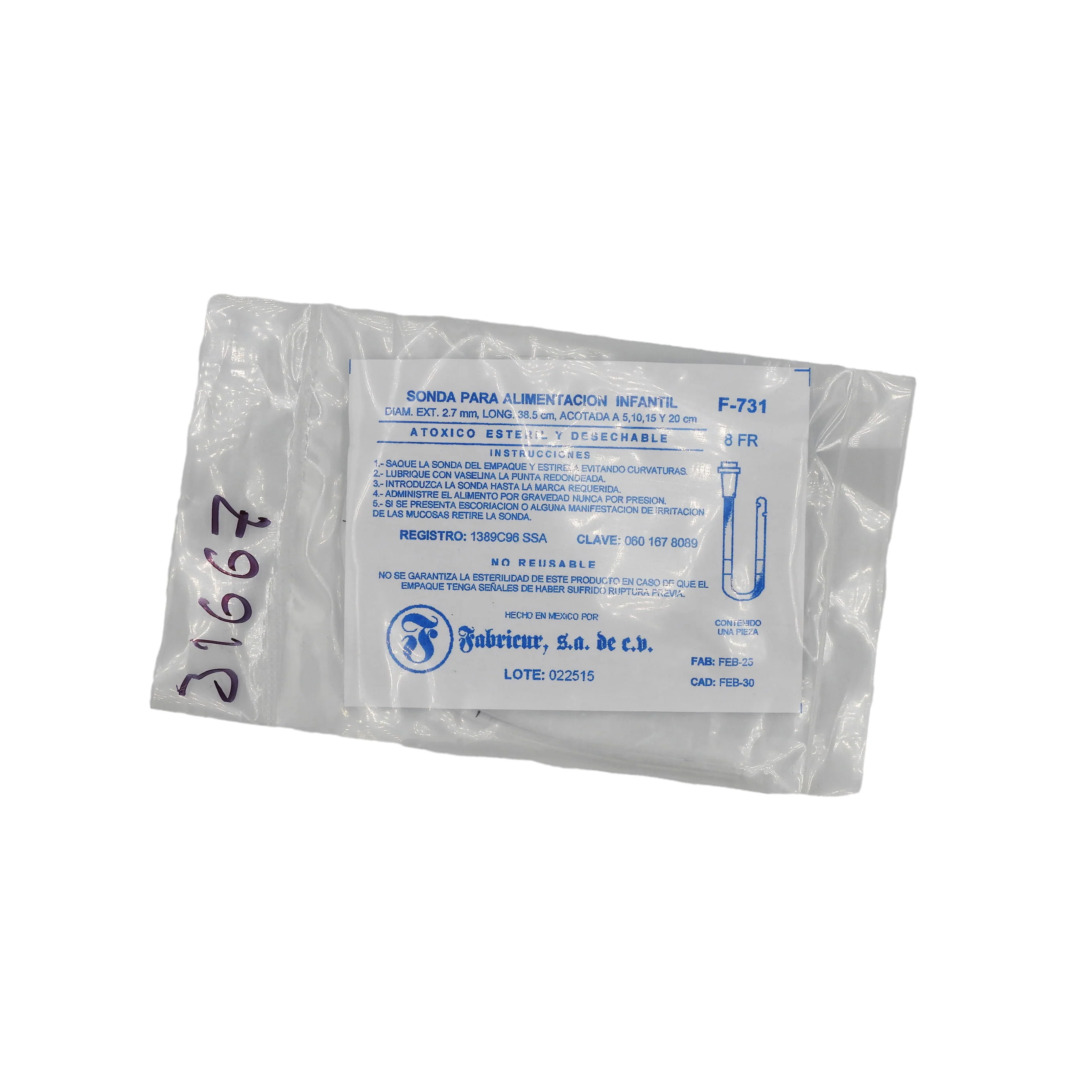 Sonda Alimentacion Infantil Fr8 F-731 Fabricure