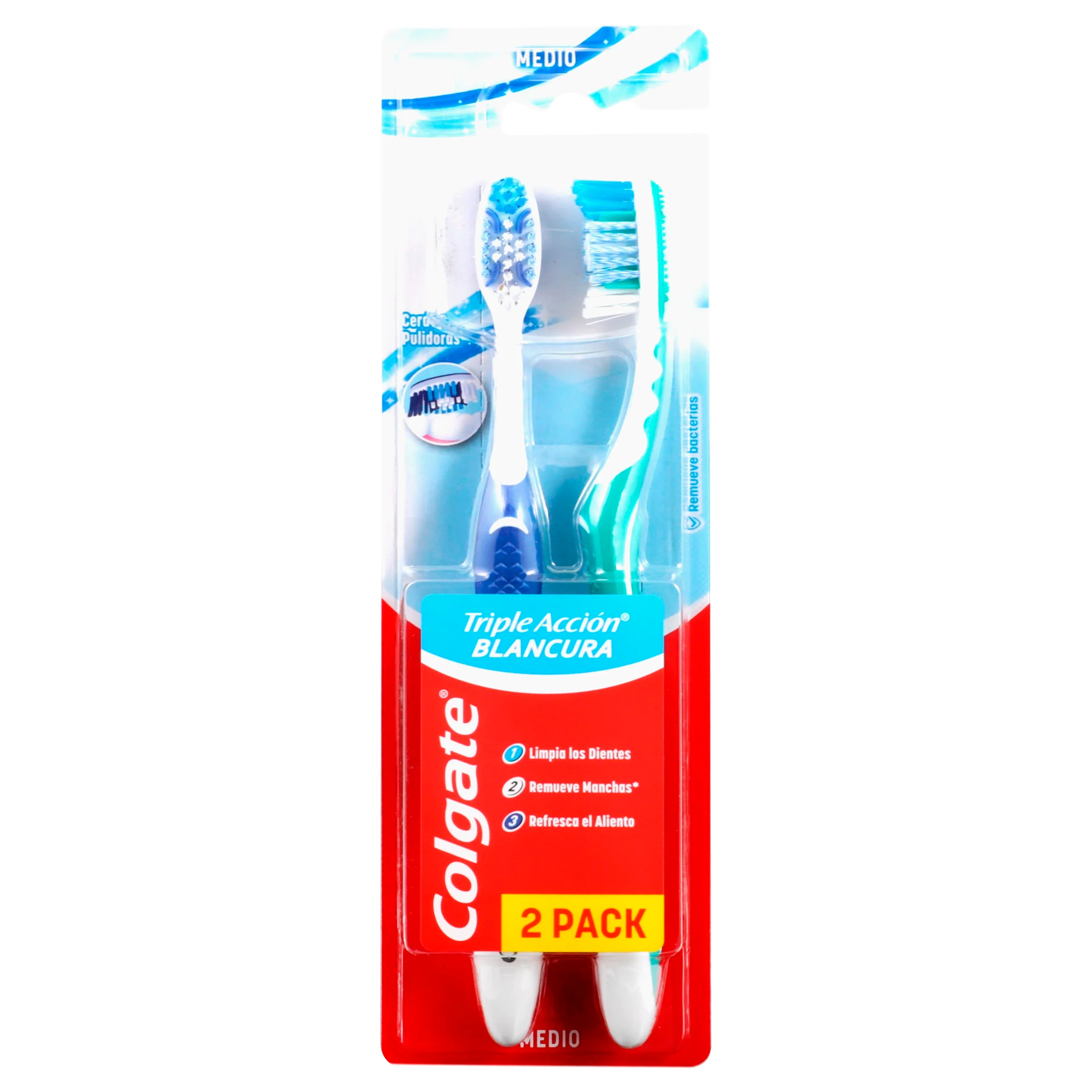 Cepillo Dental Colgate Triple Accion Blanco 2 X1