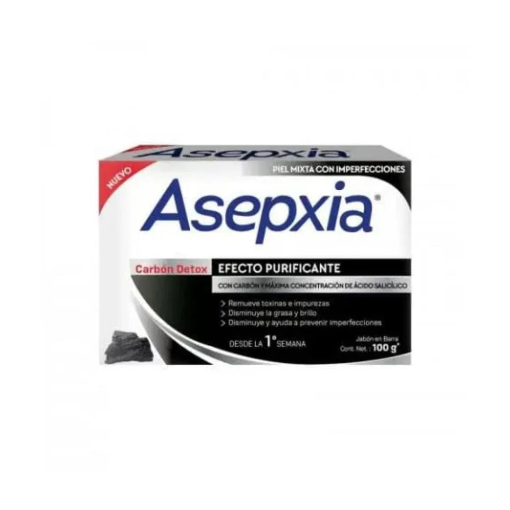 Jabón Asepxia Carbon Barra Con 100 G