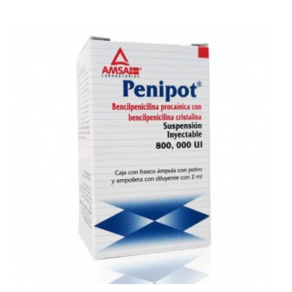 Penipot 800 000 (600/200)Bencilpenicilina Procaica/Cristalina Ui
