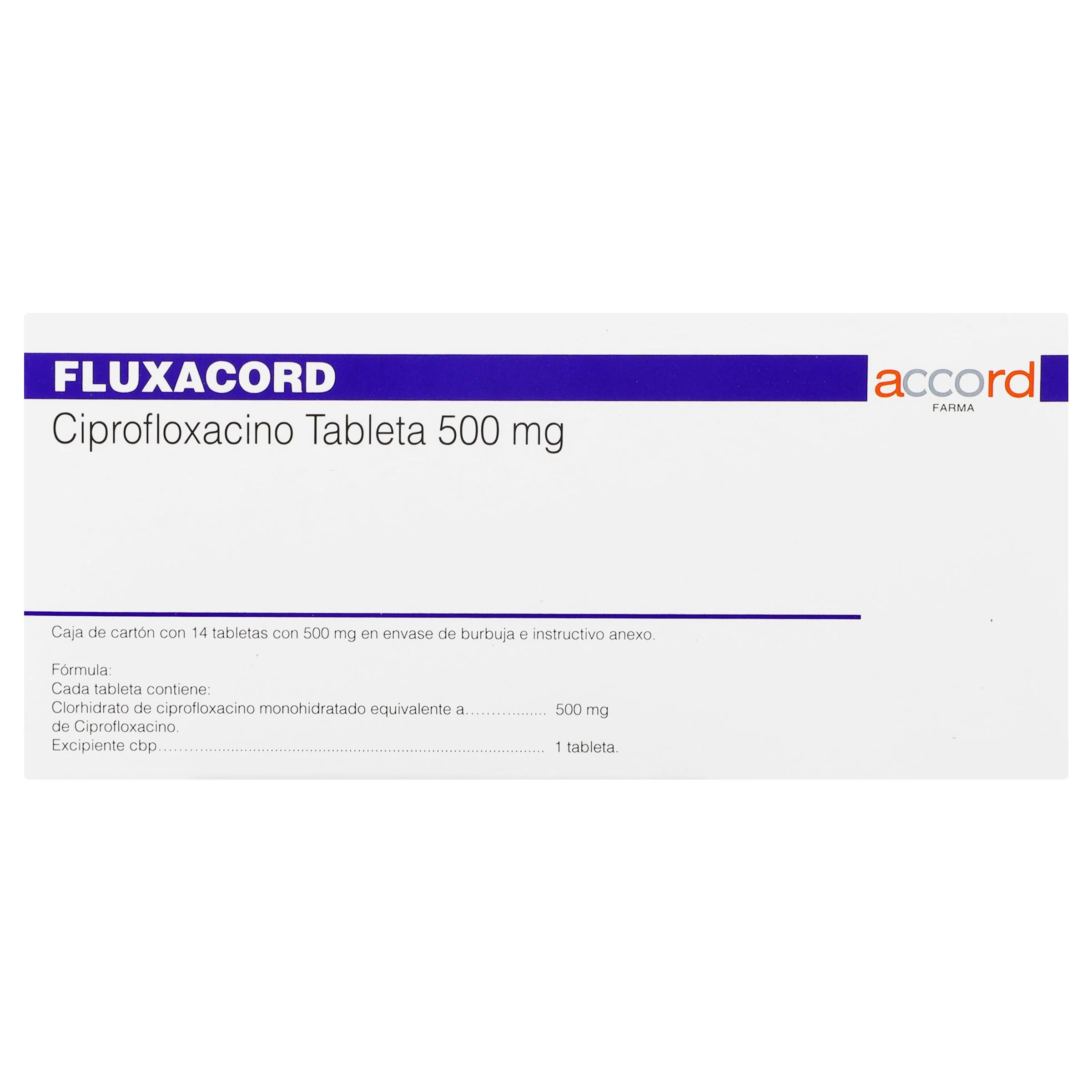 Fluxacord (Ciprofloxacino) 500 Miligramos C/14 Tabletas Dic23-Plvi 5% - Image 6
