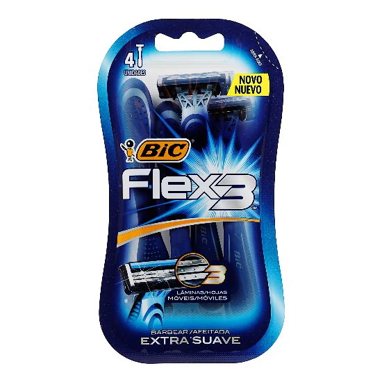 Rastrillo Bic Flex3 Extra Suave 4 Pza