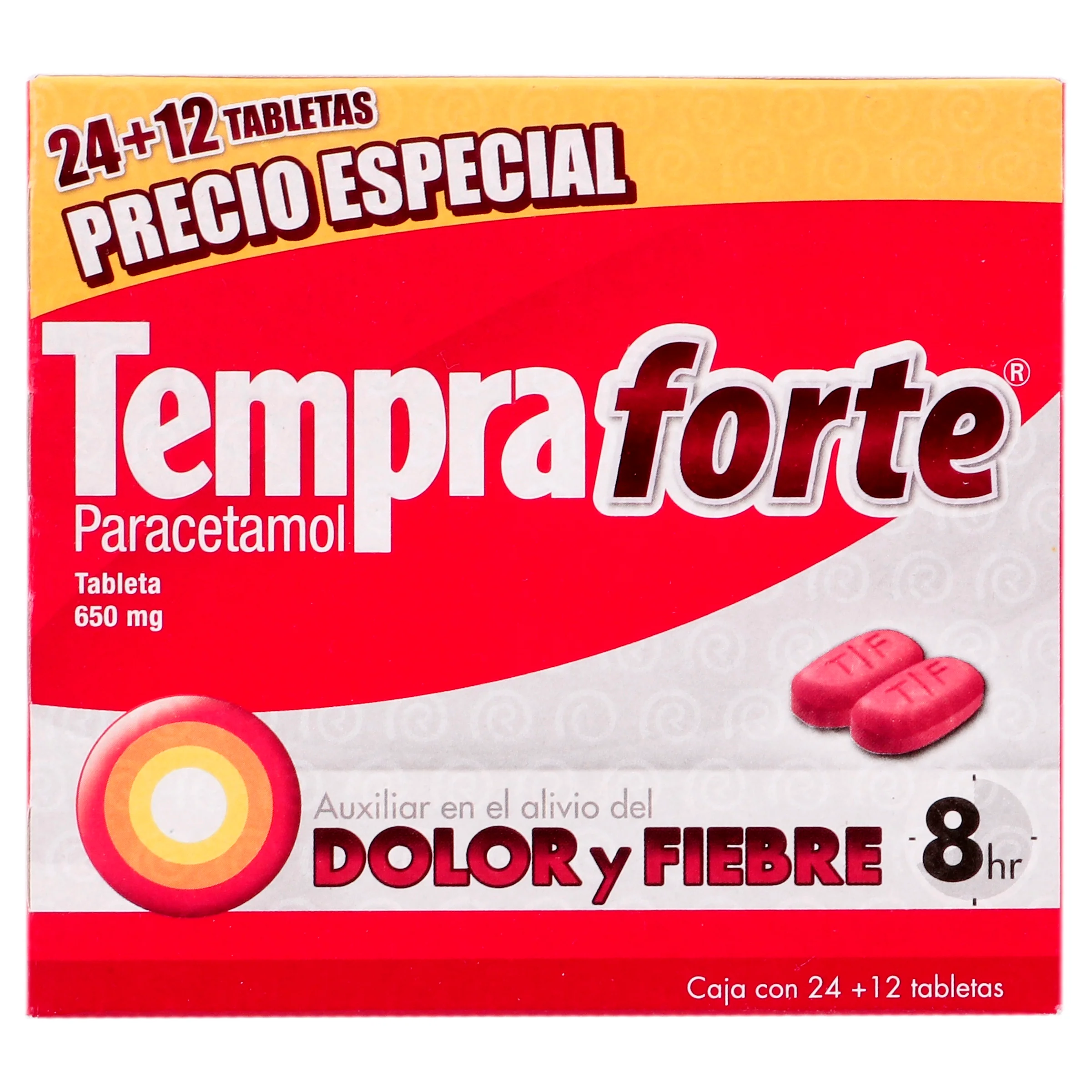 Tempra Forte 650 Mg Tabletas 24+12