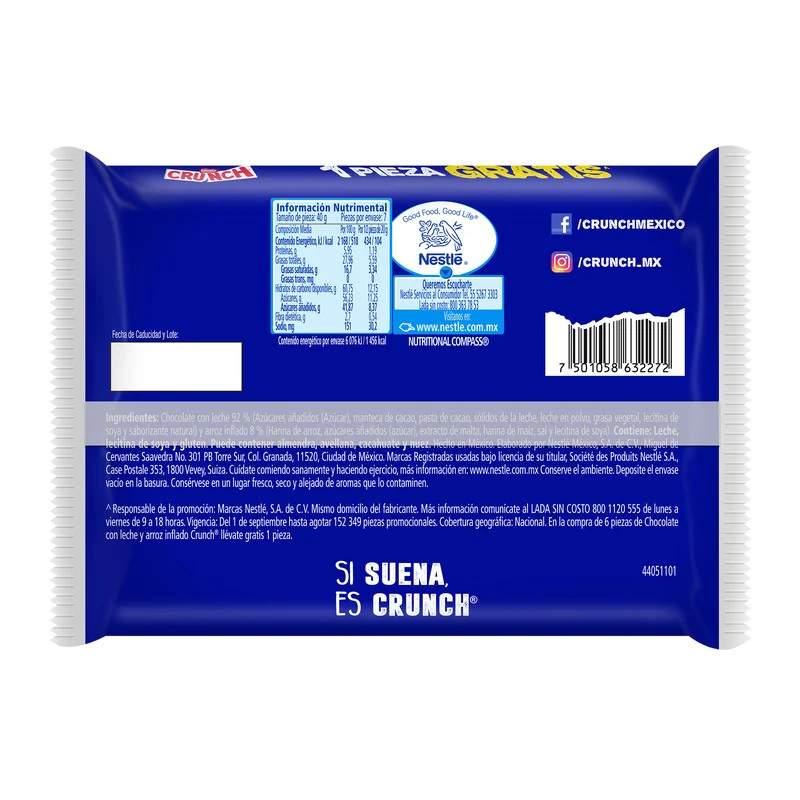 Exhibidor Chocolate Crunch 40 G Con 6 Piezas - Image 3