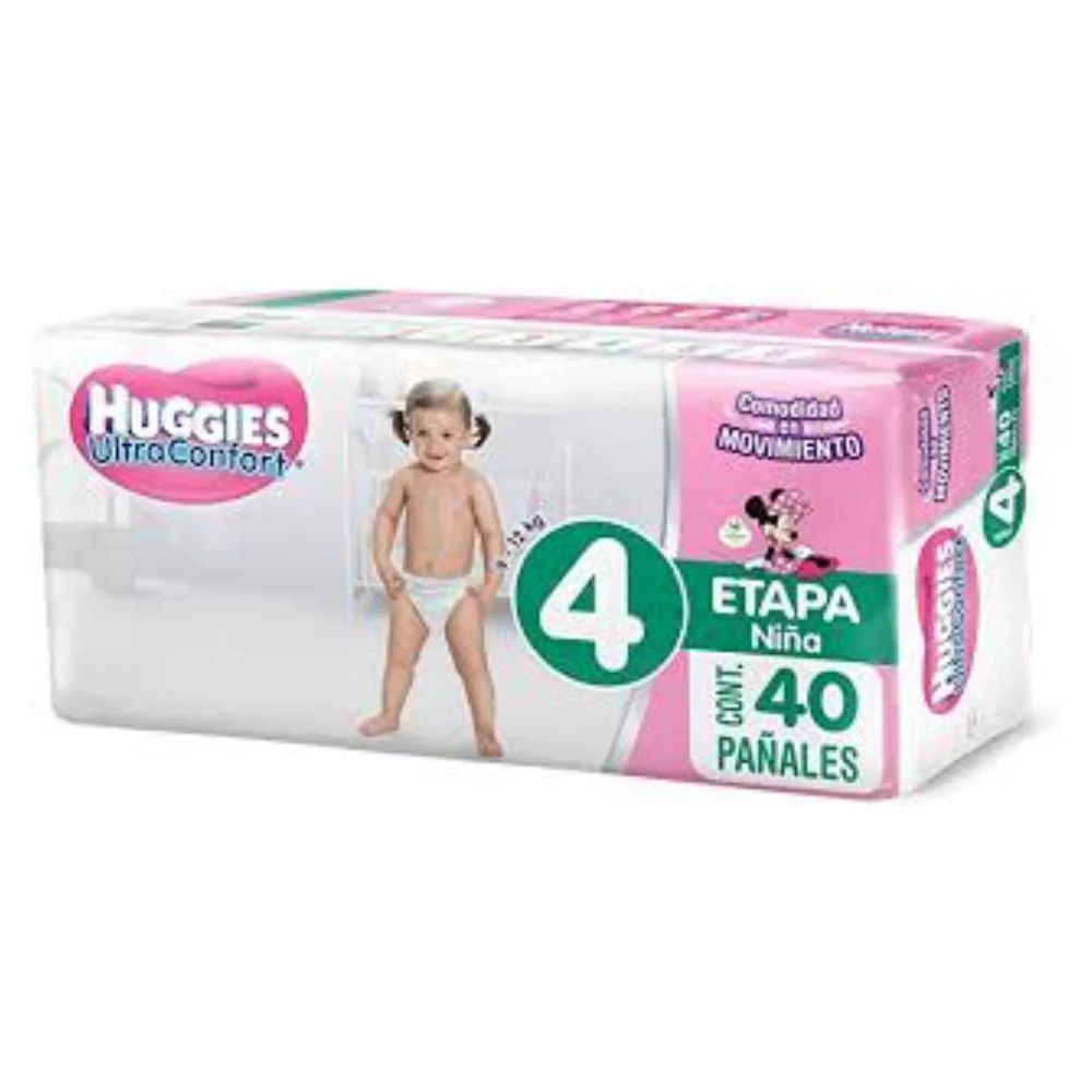 Pañal Huggies Ultraconfort Etapa 4 Niño Con 40
