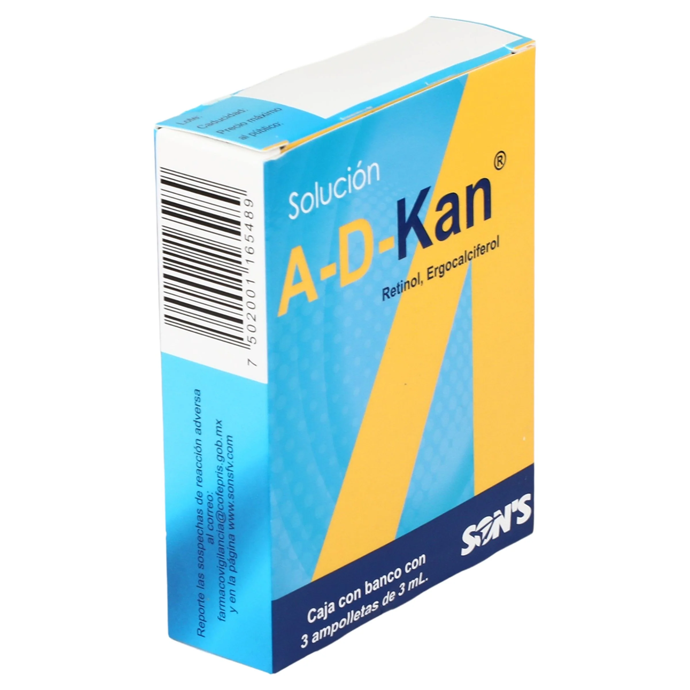 A-D-Kan Solución (Vit A Y D2) 6000/400 Iu Con 3 Ampolletas 3 Ml - Image 2