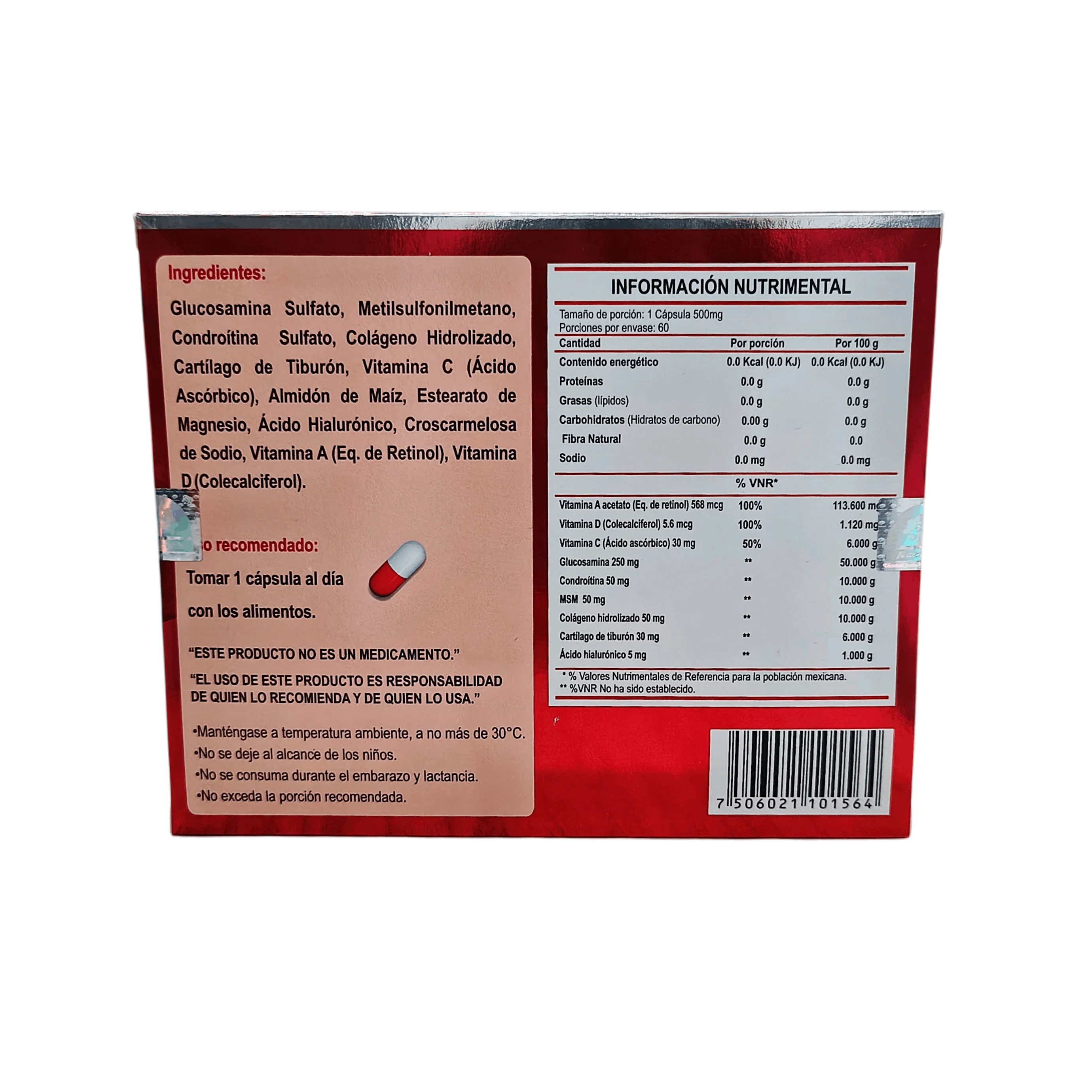 G-Fx Plus 500 Mg Con 60 Capsulas (Vitaminas A Y D/Colageno/Condroitina) - Image 3