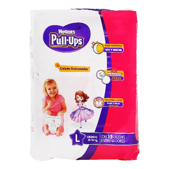 Calzon Pull-Ups Grande Niña Con 15 Piezas