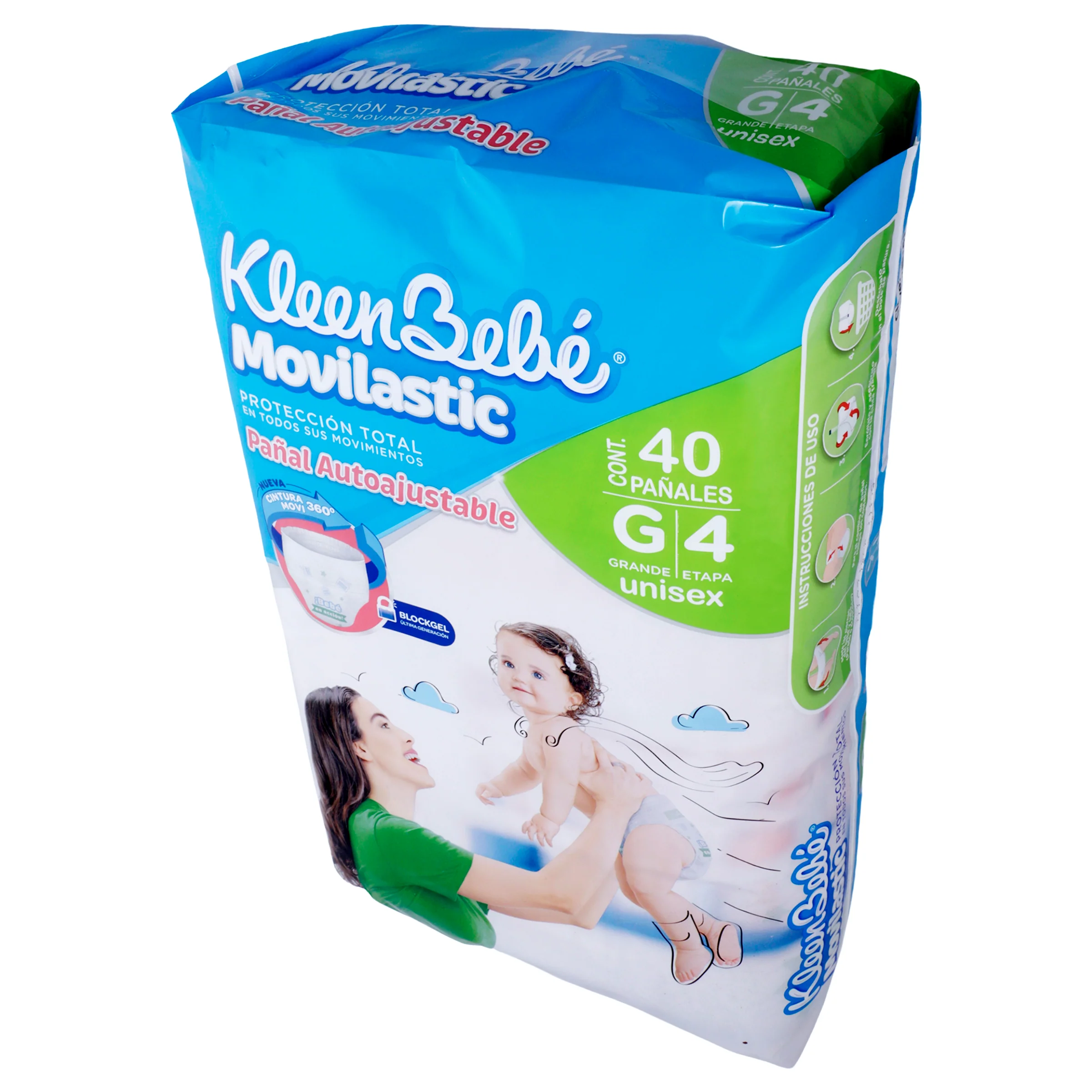 Pañal Kleen Bebe Movilastic Grande Con 44 Piezas Etapa 4 - Image 4