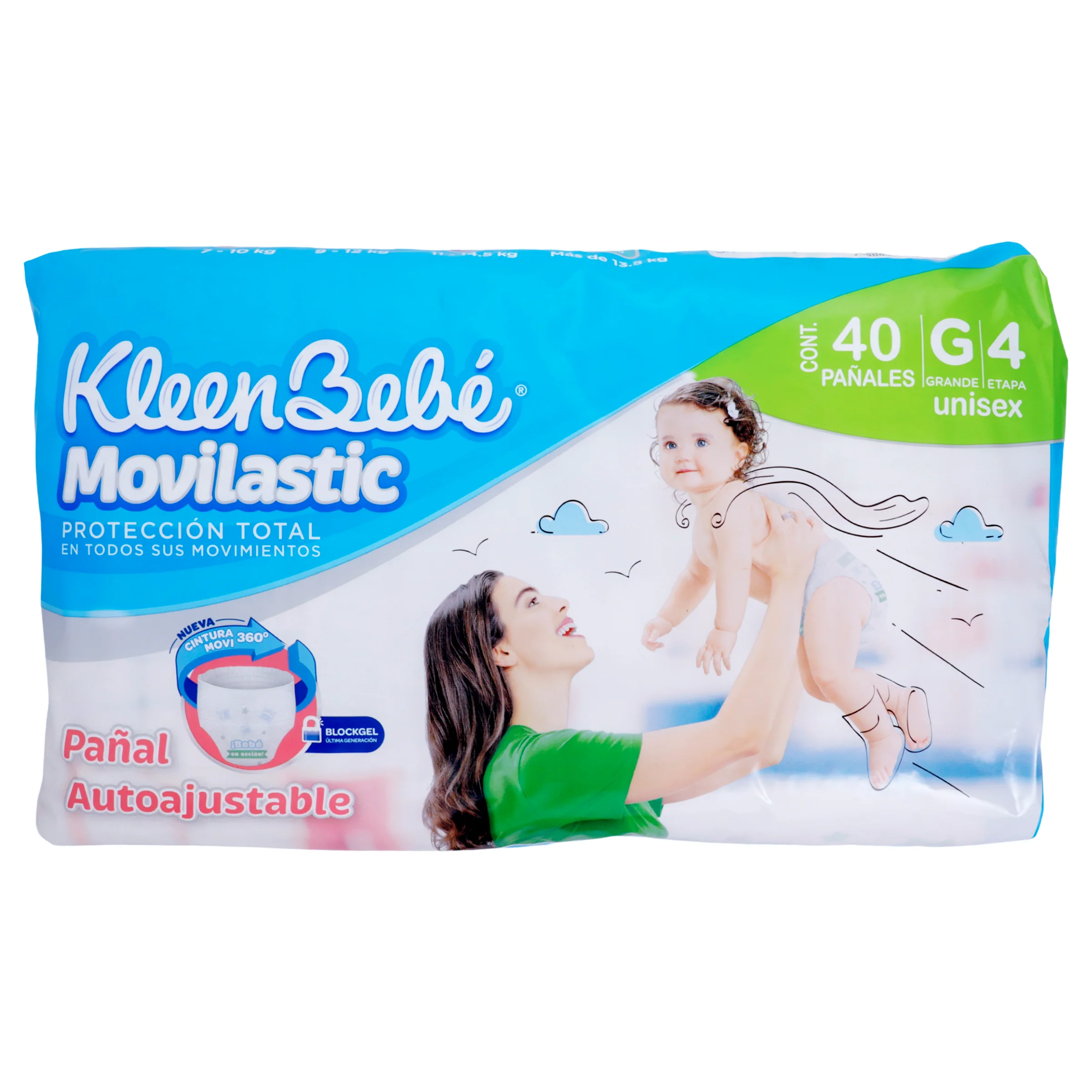 Pañal Kleen Bebe Movilastic Grande Con 44 Piezas Etapa 4 - Image 7