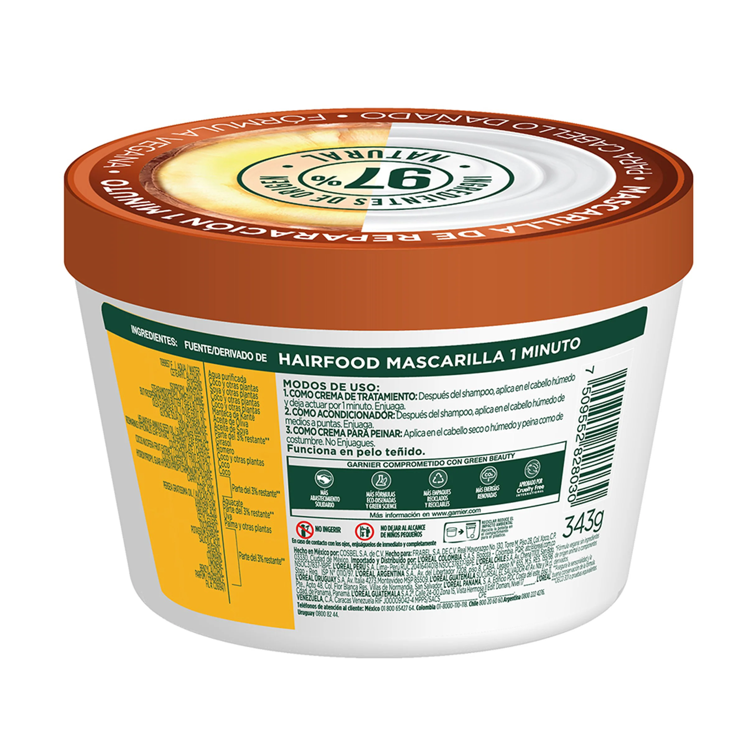 Mascarilla Fructis Cabello Dañado Coco 350 Ml - Image 7