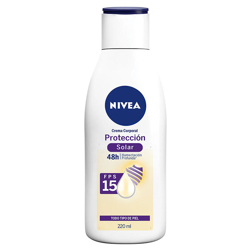 Crema Corporal Humectante Protección Solar Nivea Fps 15 Todo Tipo De Piel 220 Ml