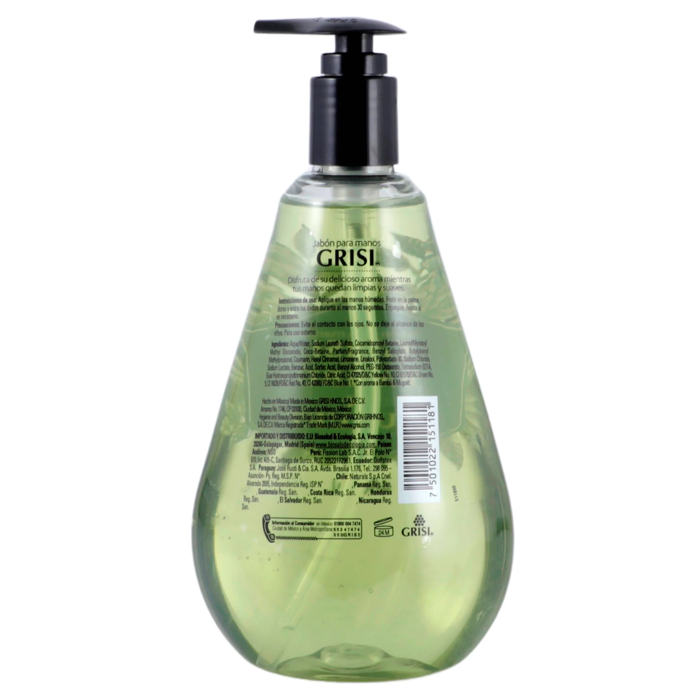 Jabon Liquido Grisi Para Manos Bambu 480 Ml - Image 7