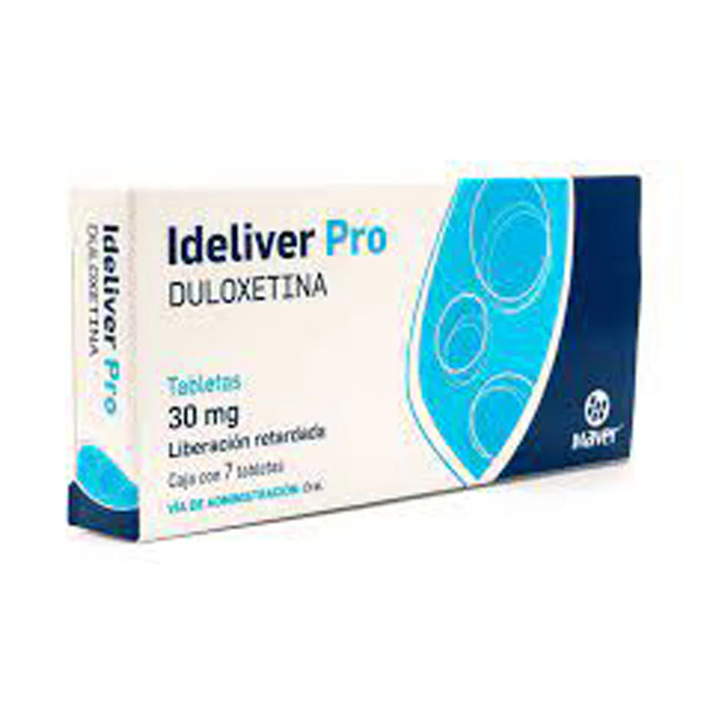 Ideliver Pro (Duloxetina) 30 Mg Con 7 Tabletas Liberacion Prolongada
