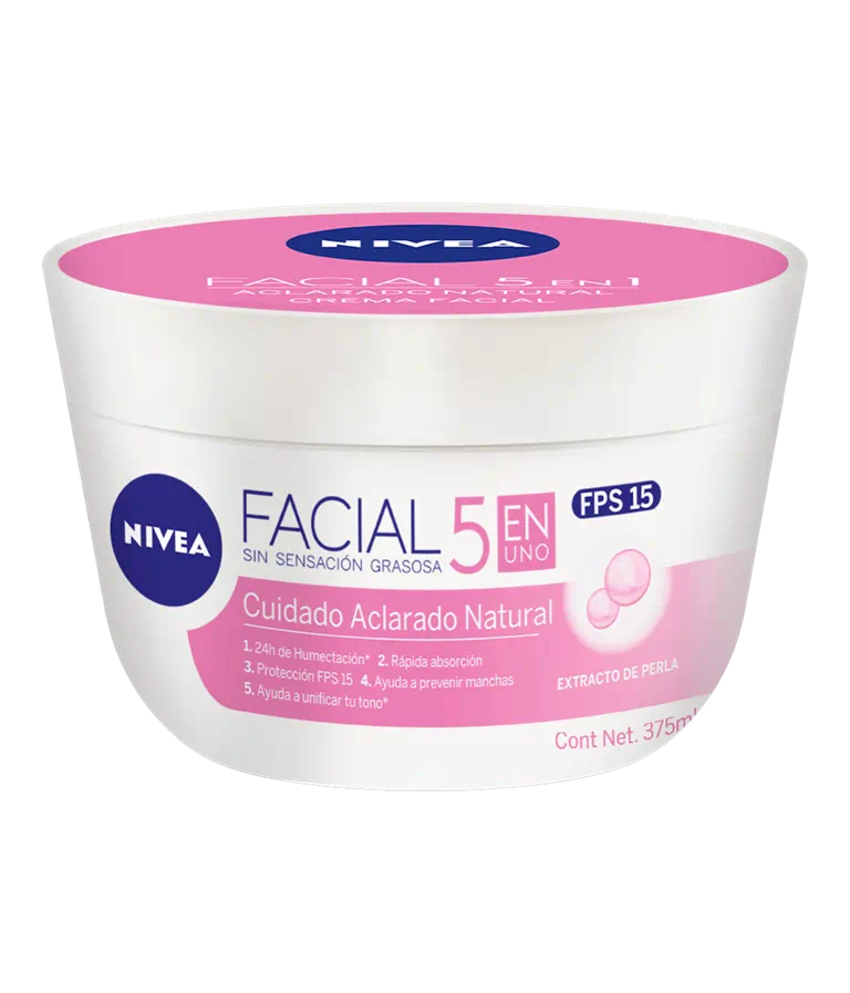 Crema Nivea Facial 5 En 1 Aclaradora De Piel Natural 375 Ml