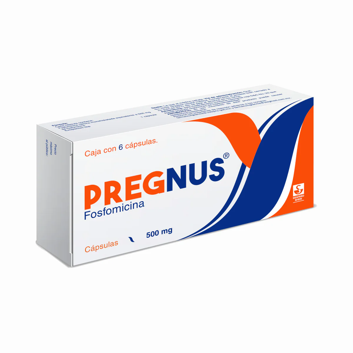 Pregnus 500 Mg - 6 Cápsulas (Fosfomicina) - Image 3