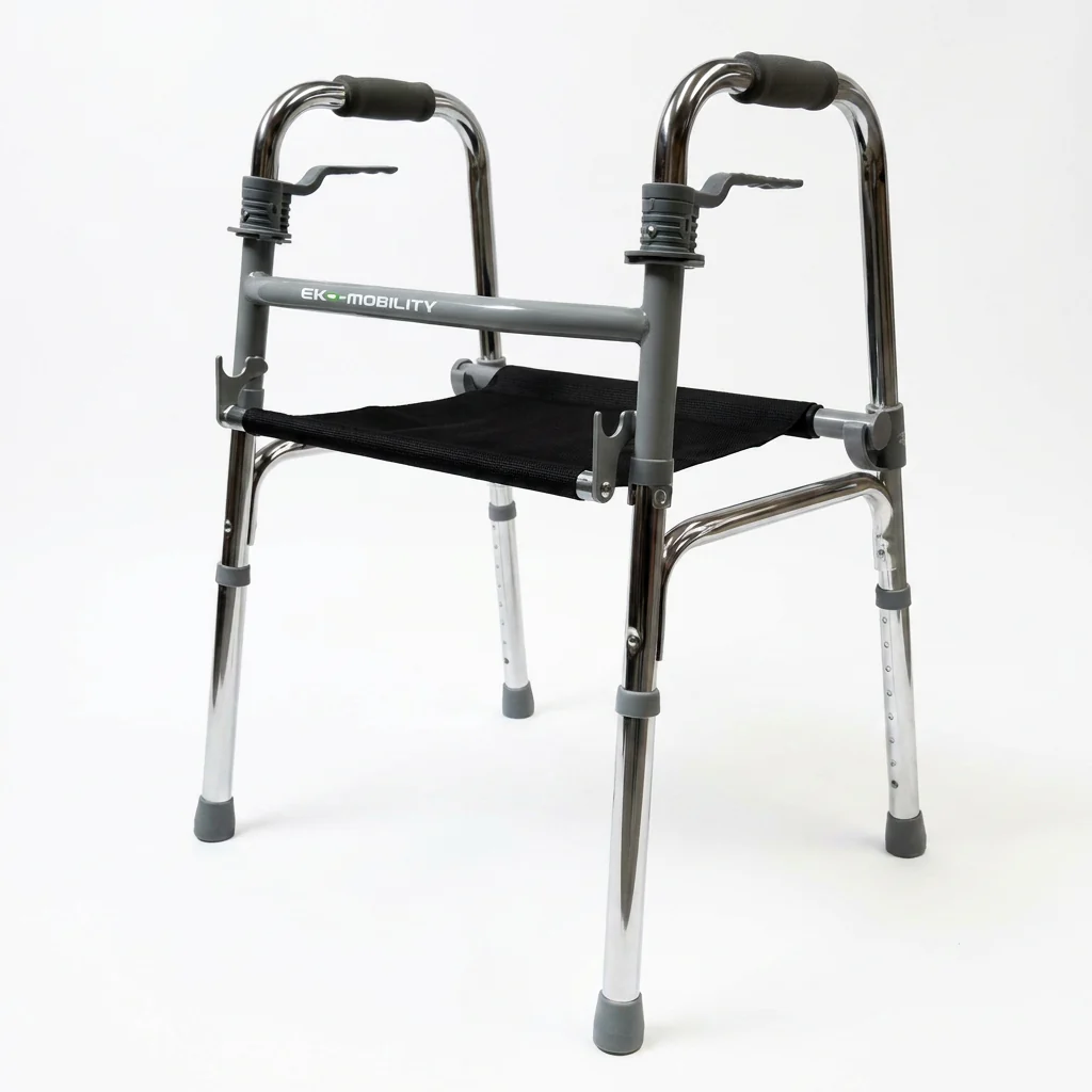 Ea600101C Andadera Aluminio Plata Con Asiento Plegable