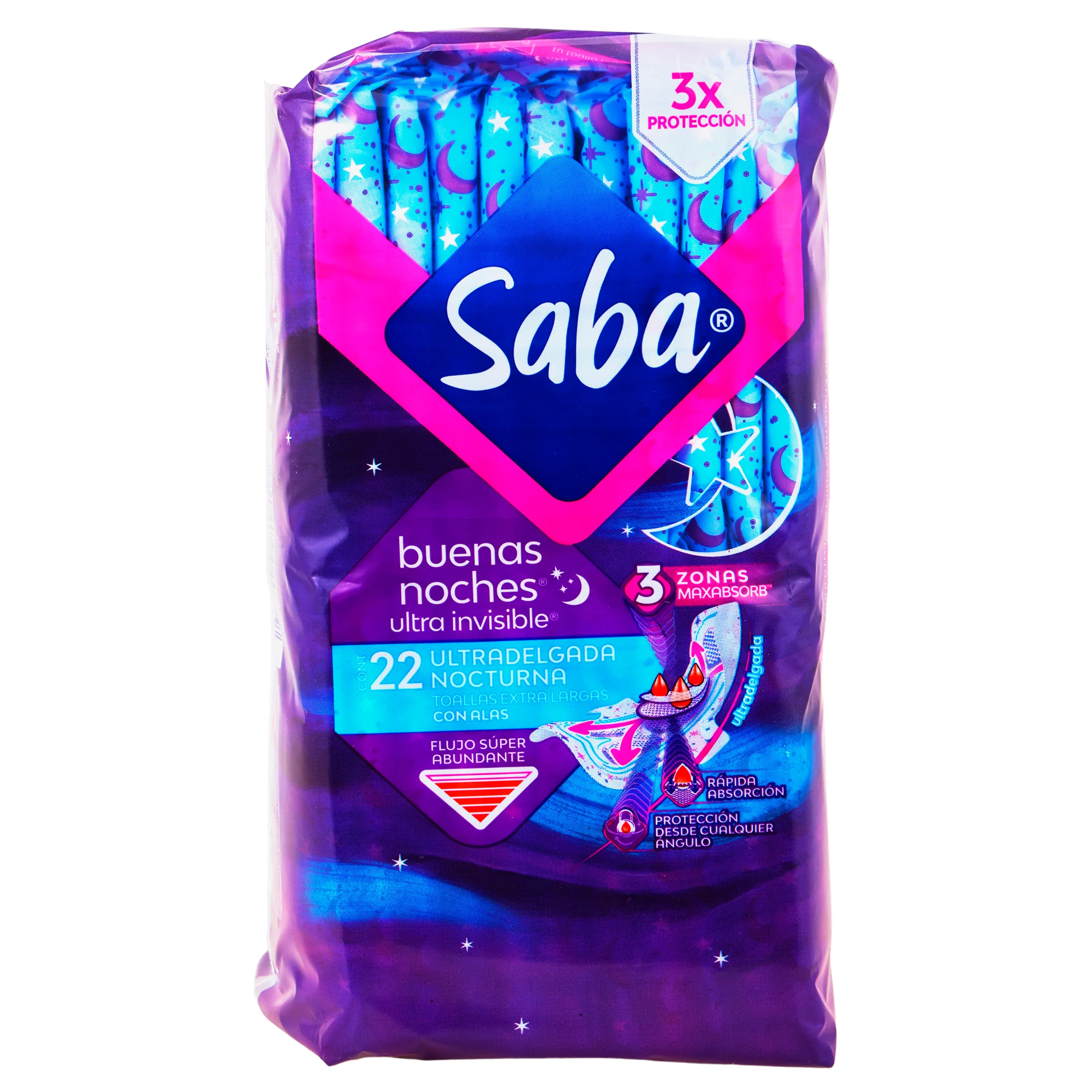 Toallas Sanitarias U Inv B-Noc Xlga Alas Con 22