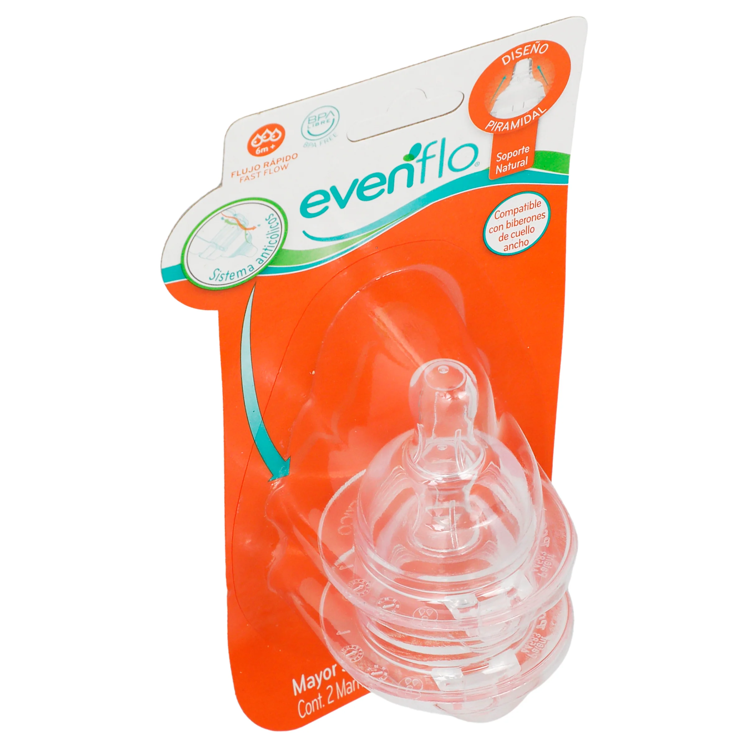 Mamila Evenflo Silicon Fluido Rapido Con 2 Piezas - Image 2