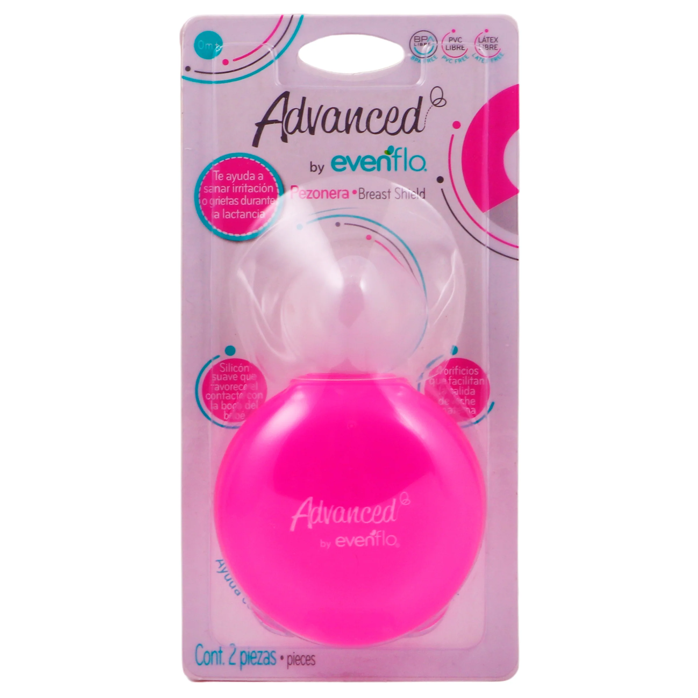 Pezonera Evenflo Advanced 2 Piezas Estuche