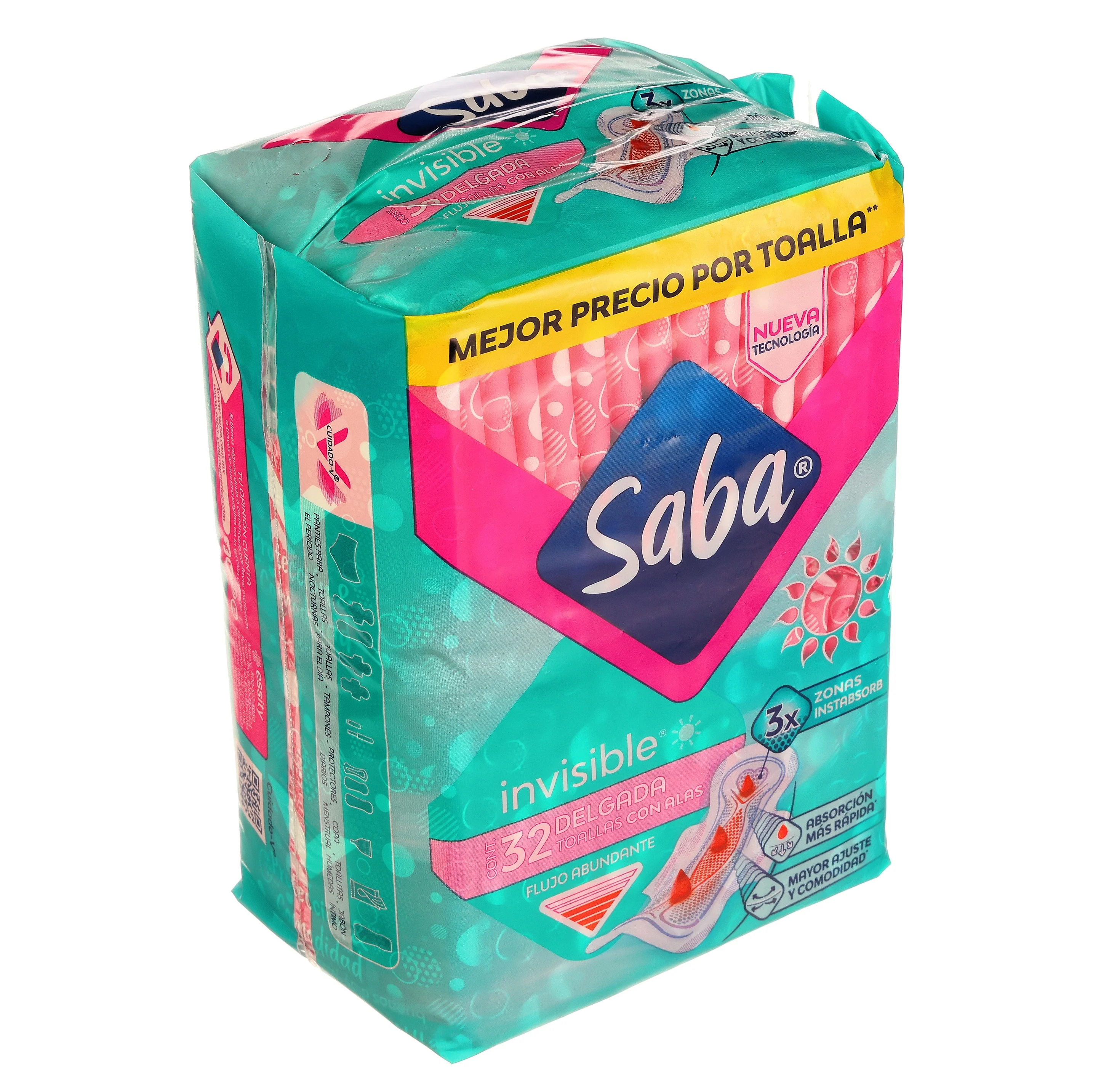 Toallas Sanitarias Saba Invisible Delgada Con 32 Piezas - Image 2