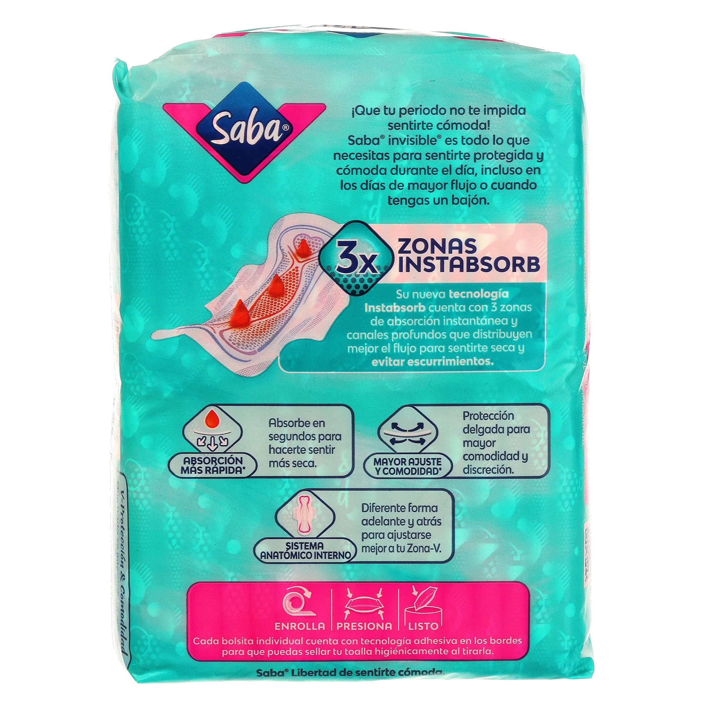 Toallas Sanitarias Saba Invisible Delgada Con 32 Piezas - Image 7