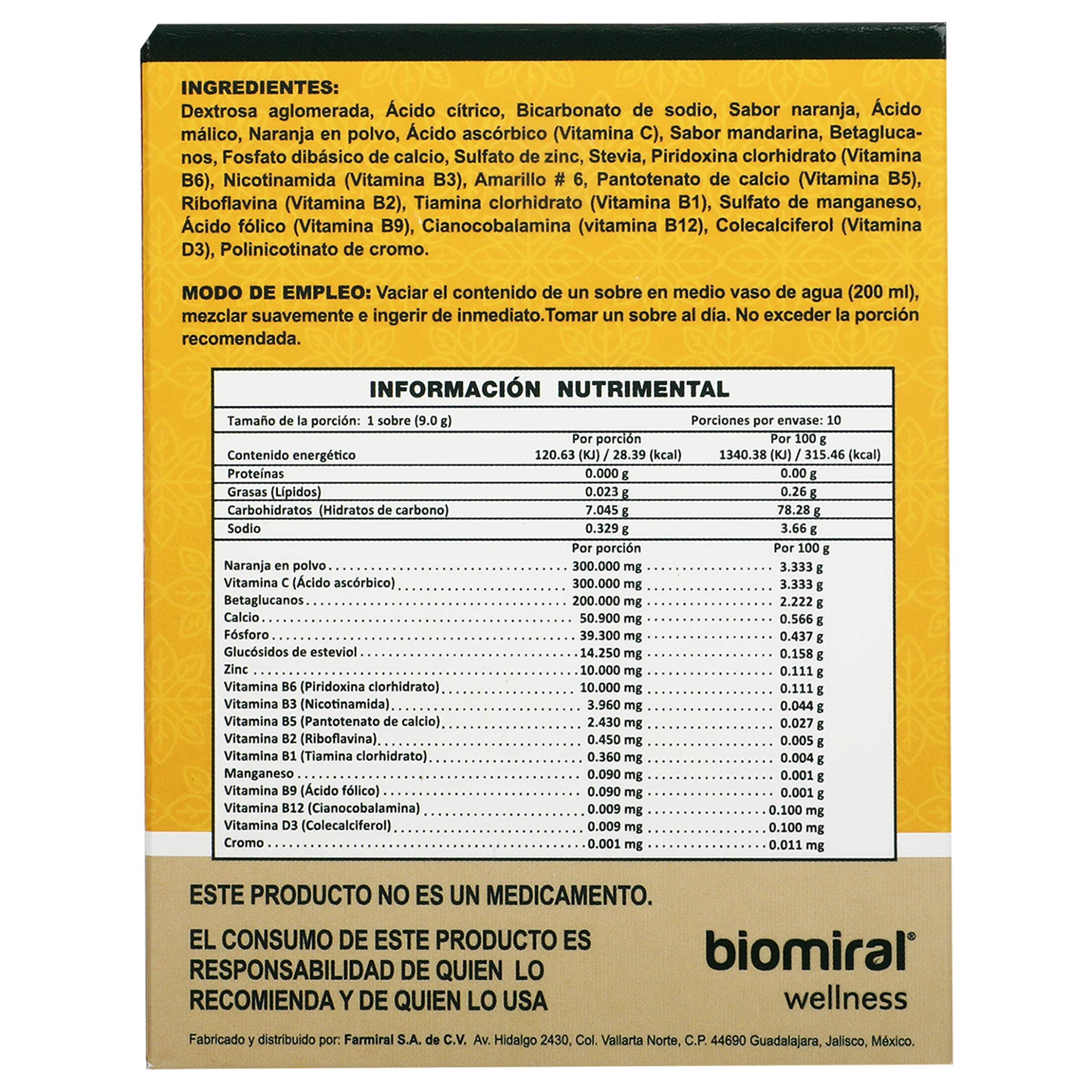 C-Vym (Vitamina Con Betaglucanos/Zinc Y Vitamina D3 Con 10 Sobres - Image 6