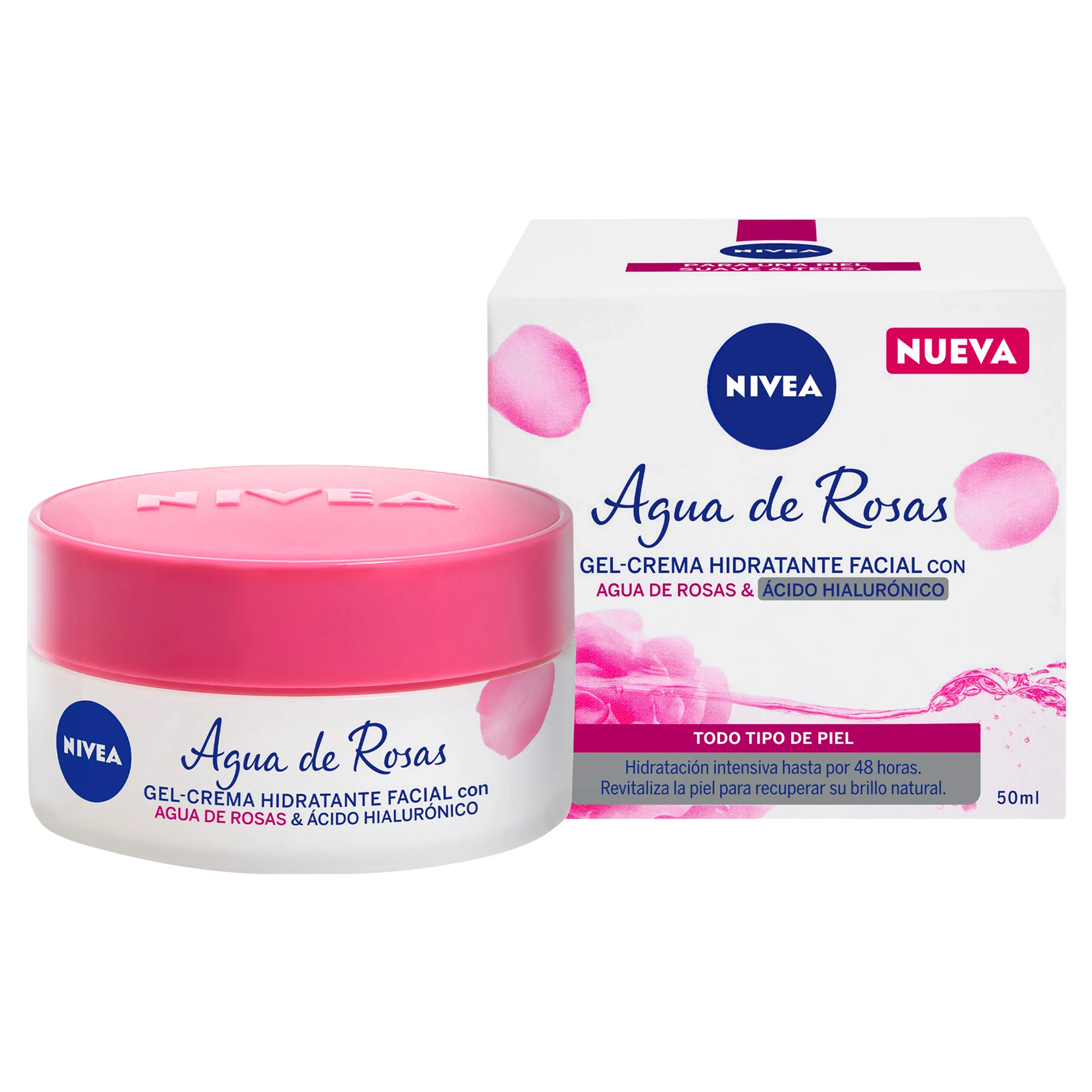 Gel Crema Nivea Facial 5 En 1 Agua De Rosas Hidr 50 Ml