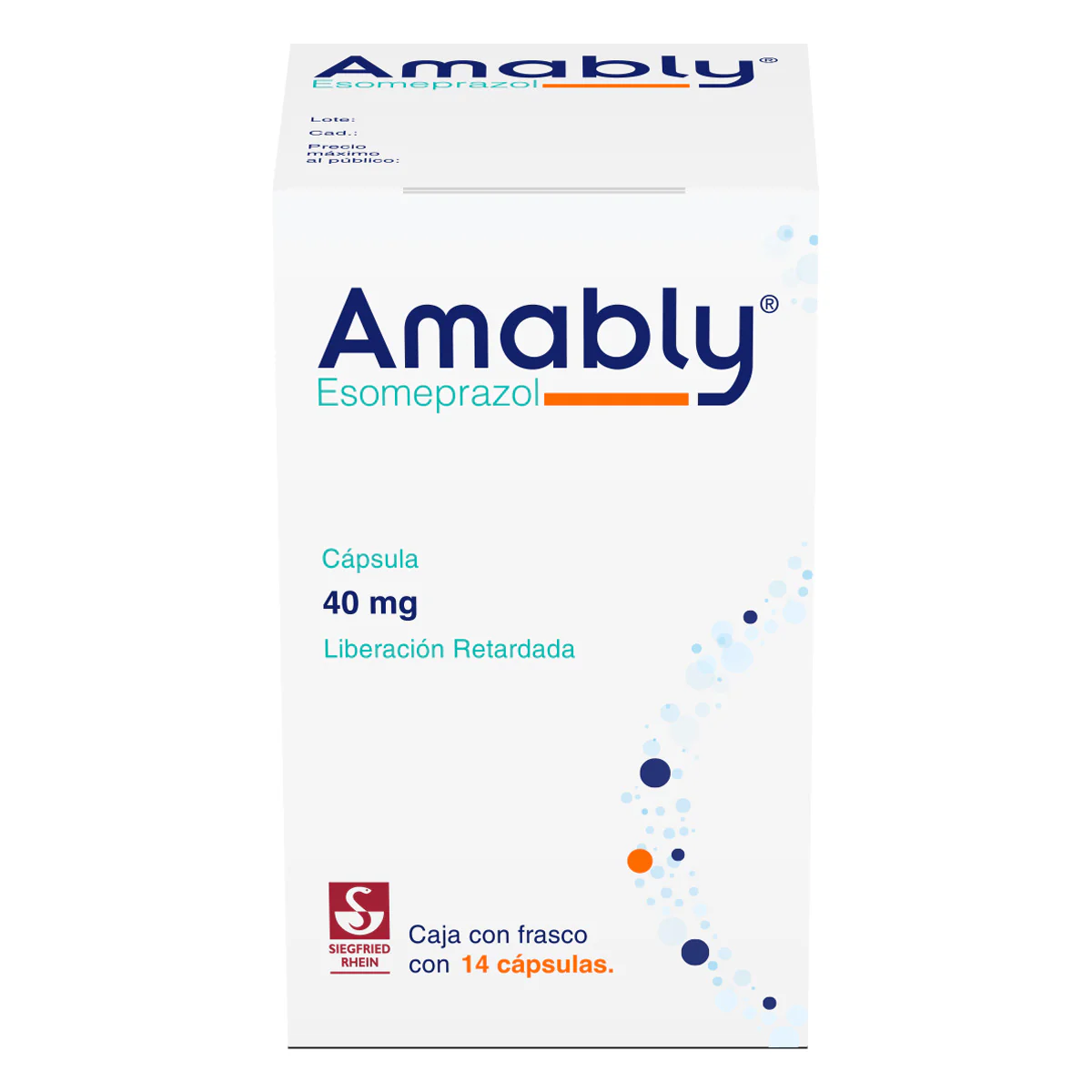 Amably 40 Mg - Frasco Con 14 Cápsulas (Esomeprazol)