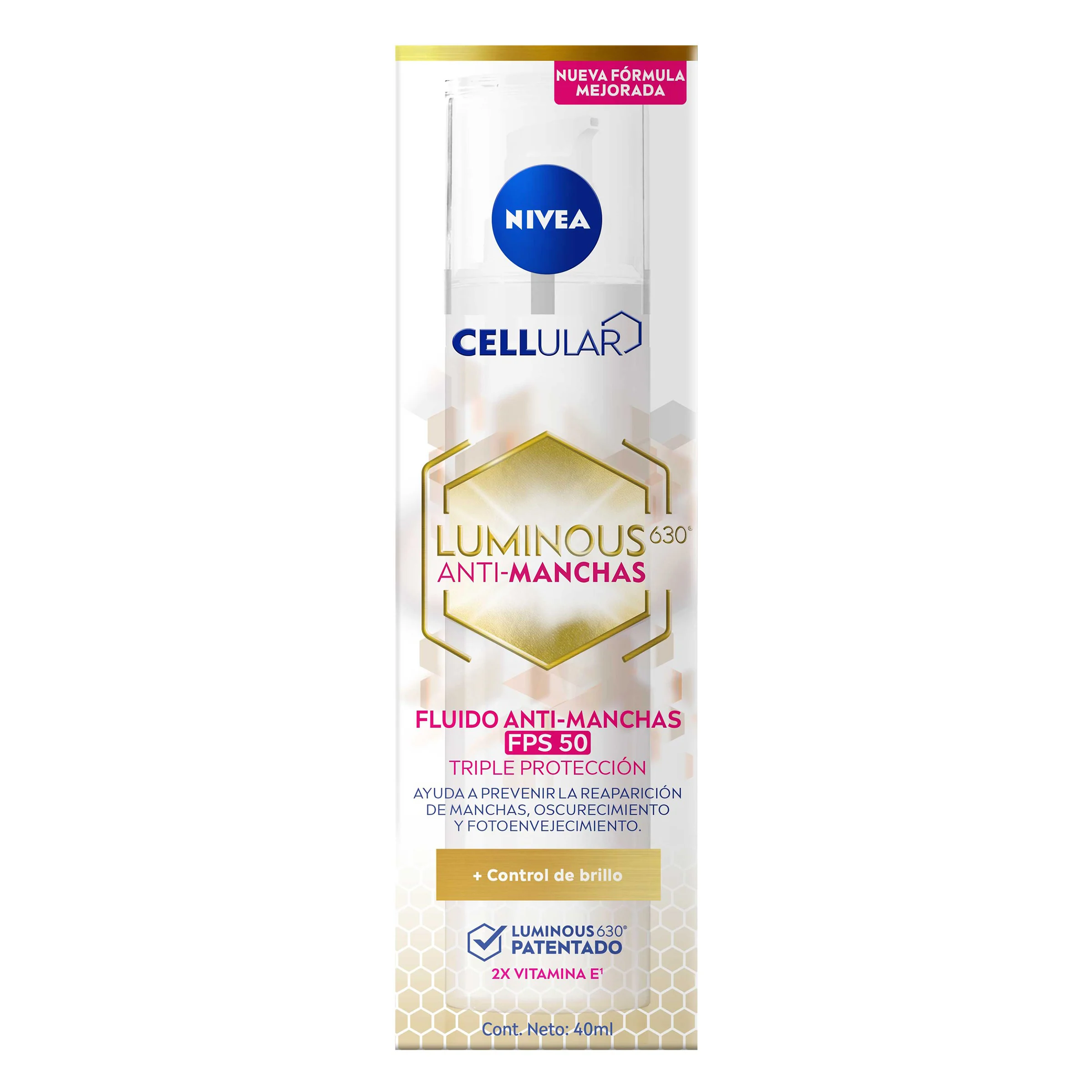 Fluido Nivea Luminous 630 Antimanchas Fps 50 40 Mililitros