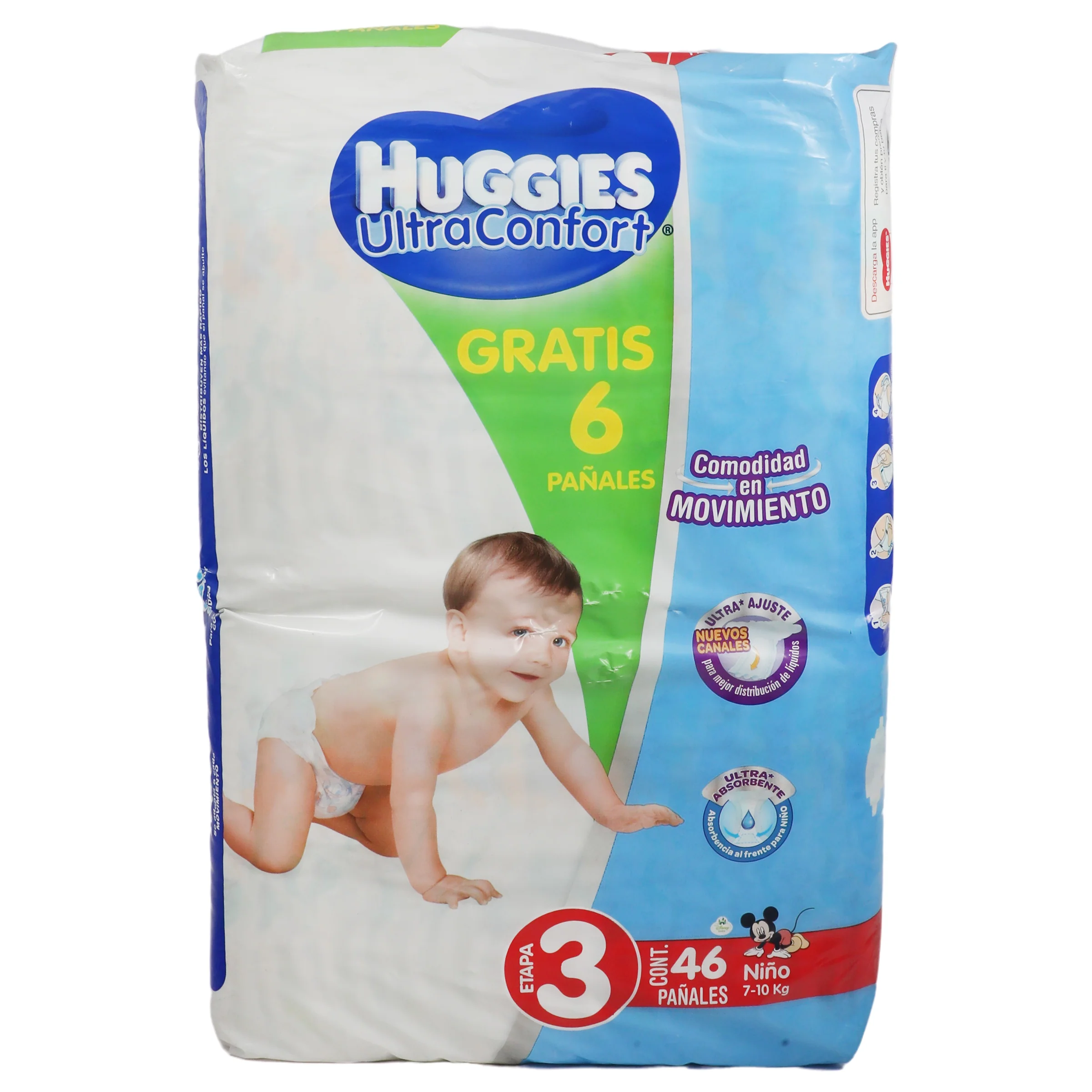 Huggies Ultra Confort Etapa 3 Niño C/40 6 Gratis