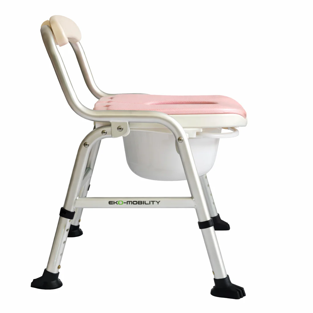 Silla Ducha/Comodo Rosa Aluminio Plegable Alt Ajustable - Image 2