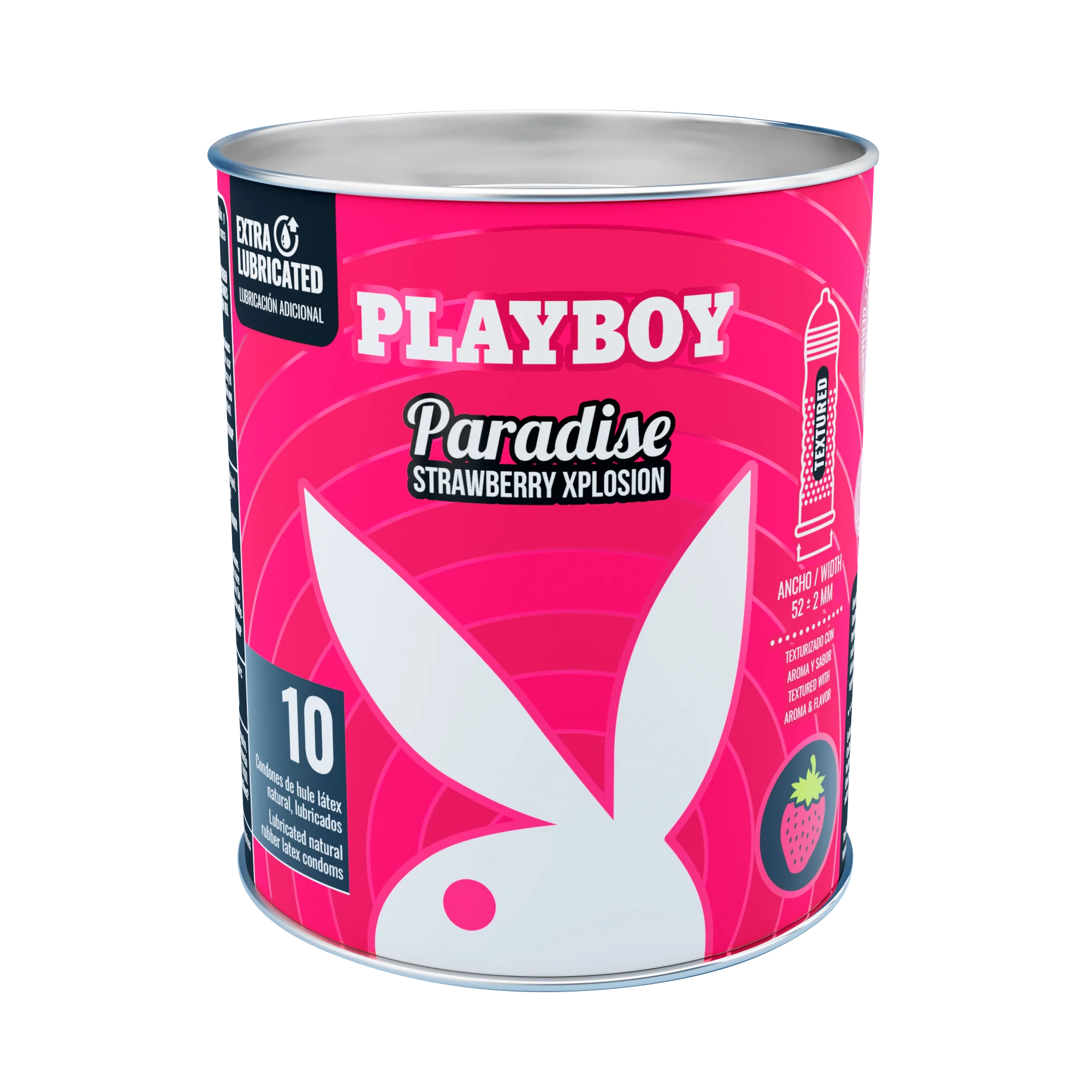 Preservativo Playboy Texturizado Fresa Con 10 Piezas