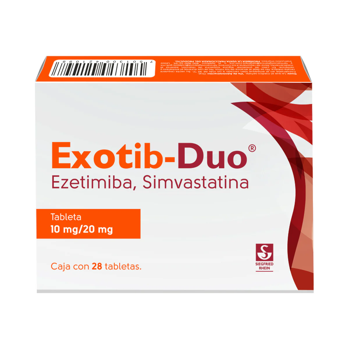 Exotib Duo 10 Mg / 20 Mg - Caja Con 28 Tabletas (Ezetimiba Y Simvastatina)