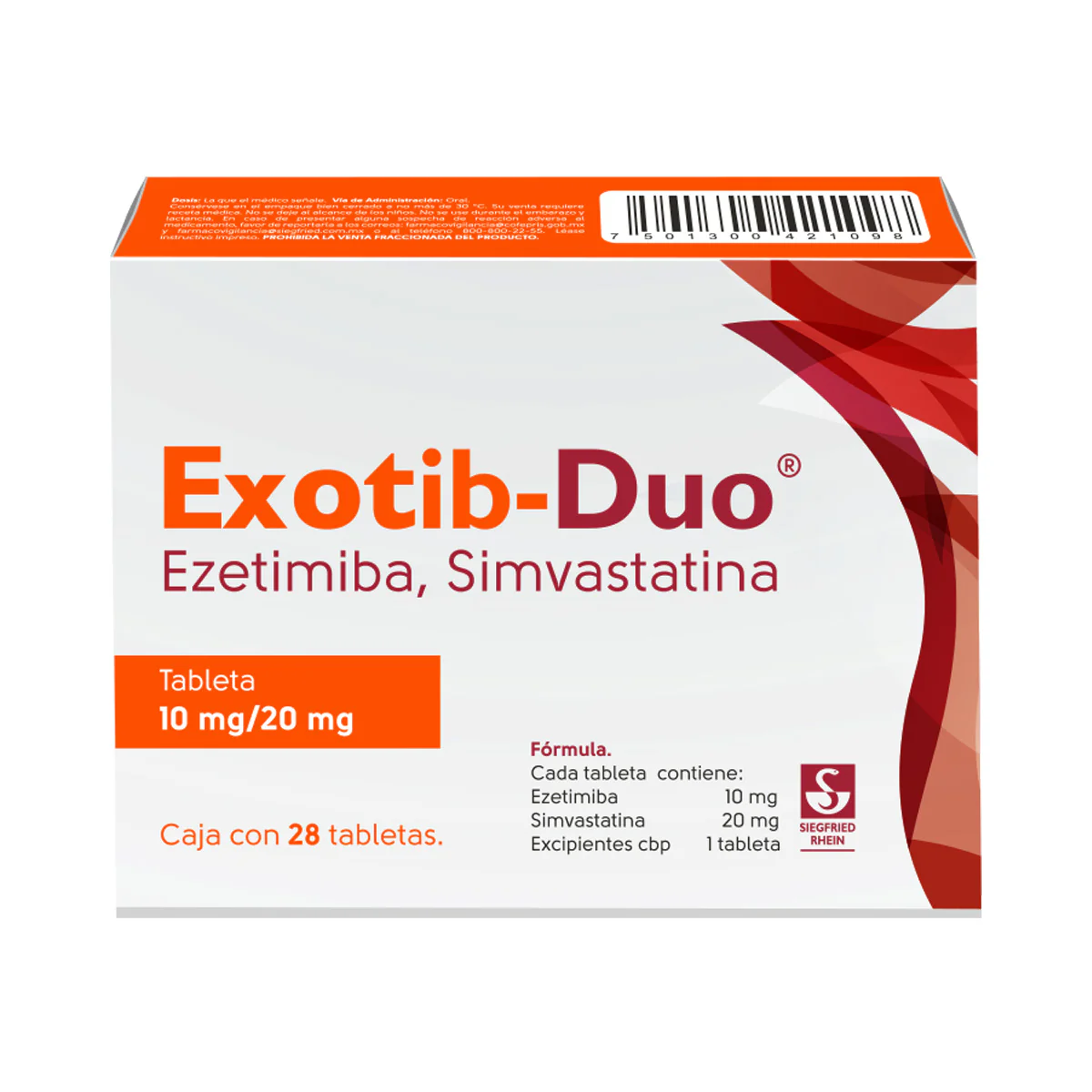 Exotib Duo 10 Mg / 20 Mg - Caja Con 28 Tabletas (Ezetimiba Y Simvastatina) - Image 4